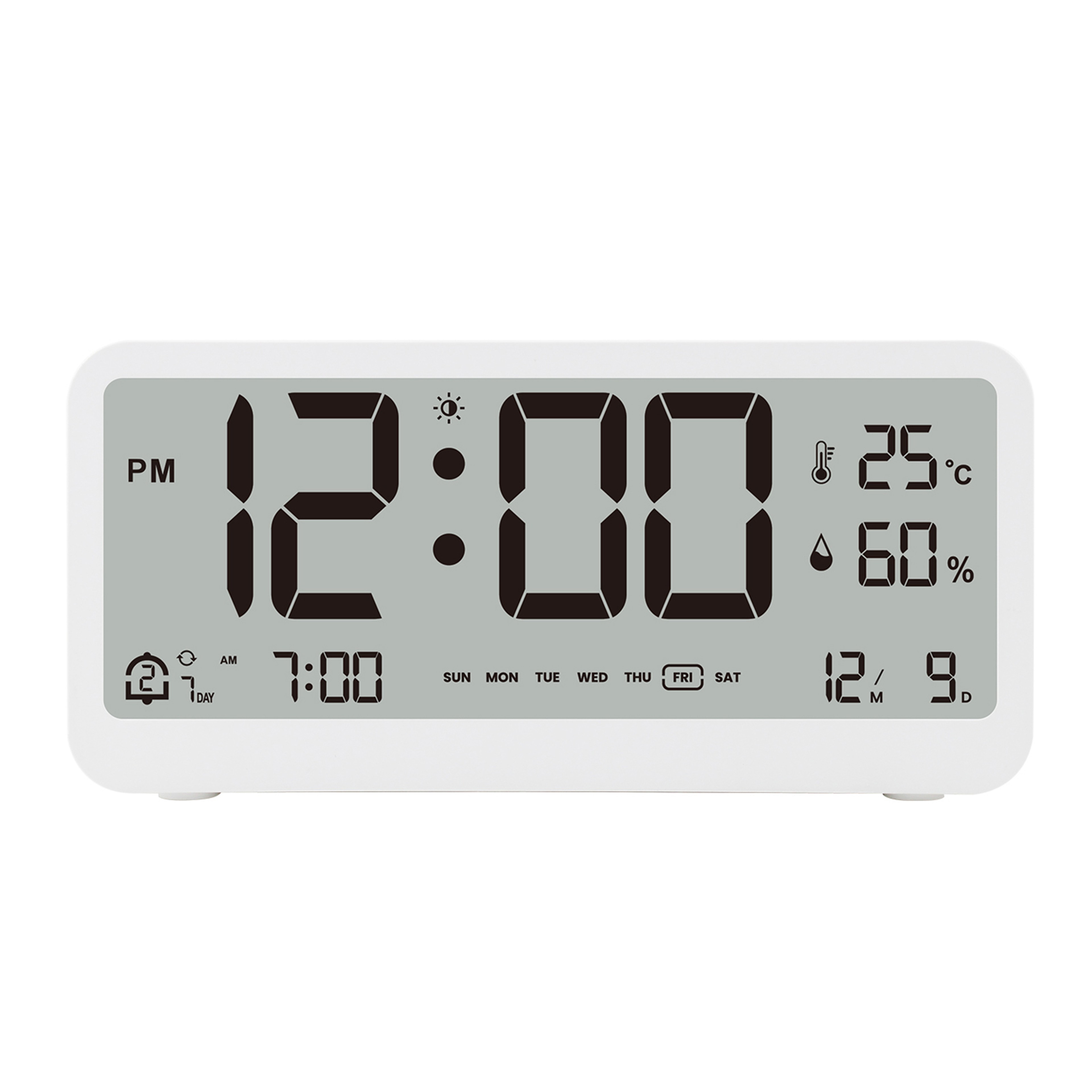 Multifunctional LED Digital Alarm Clock With Temperature Humidity Display 0