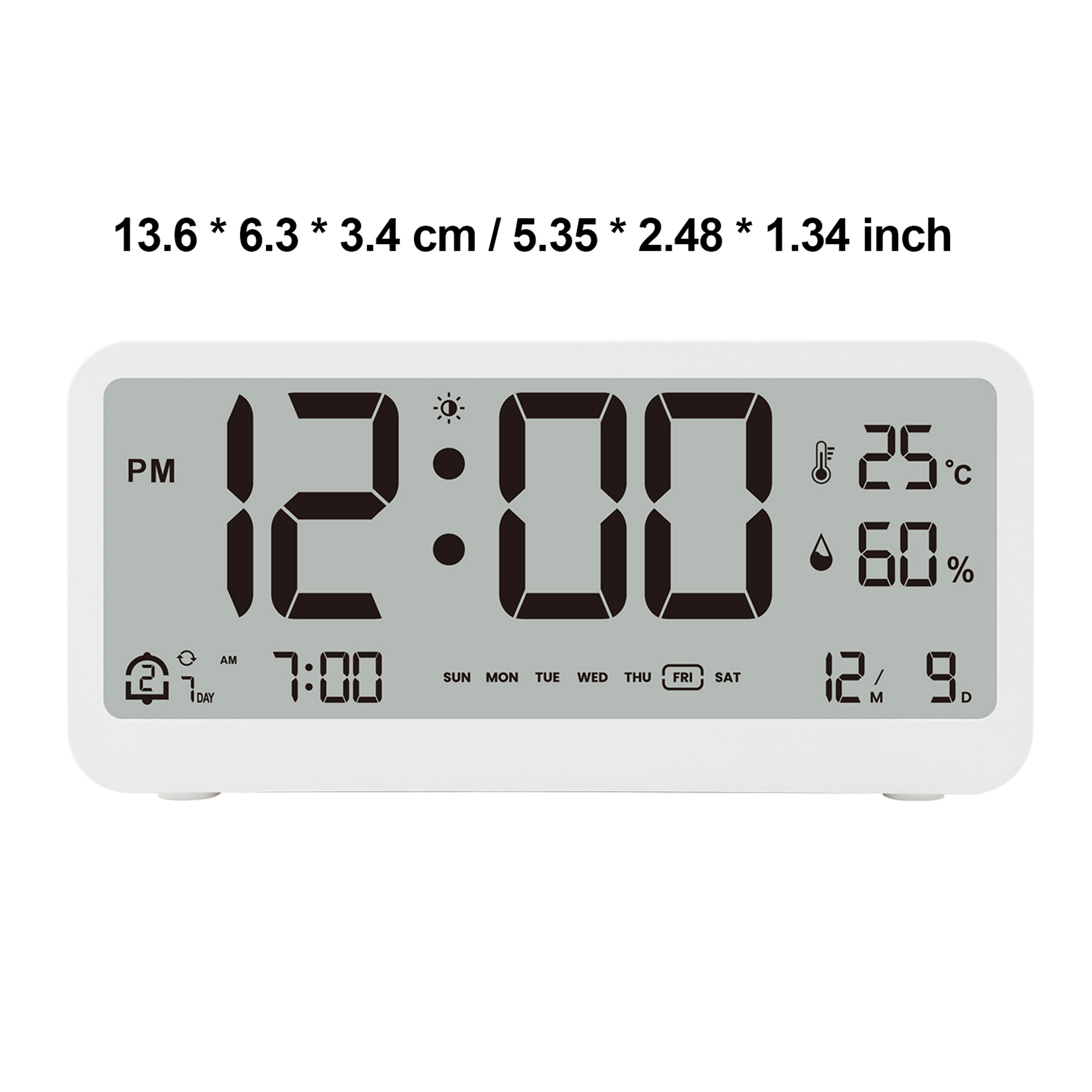Multifunctional LED Digital Alarm Clock With Temperature Humidity Display 5