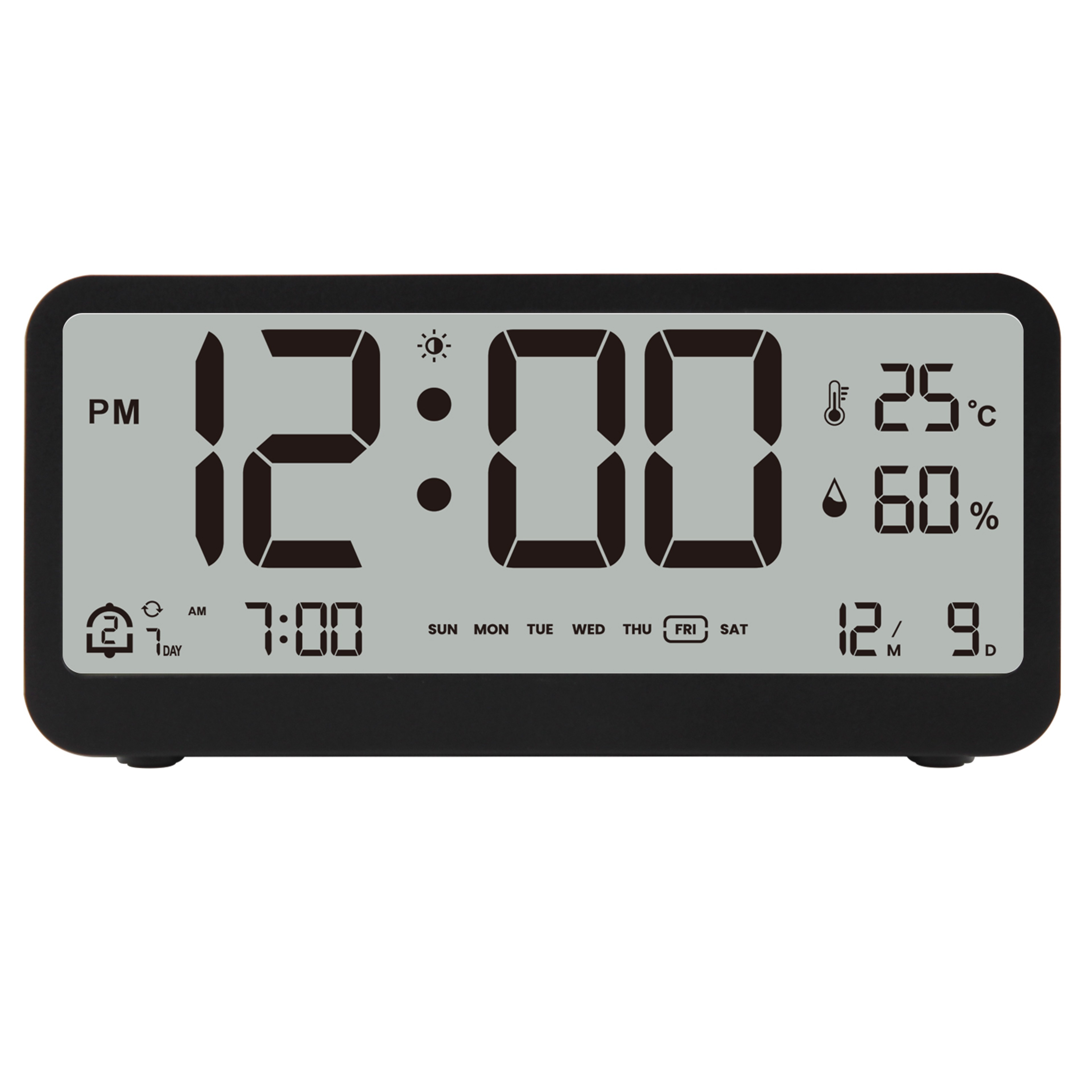 Multifunctional LED Digital Alarm Clock With Temperature Humidity Display 6