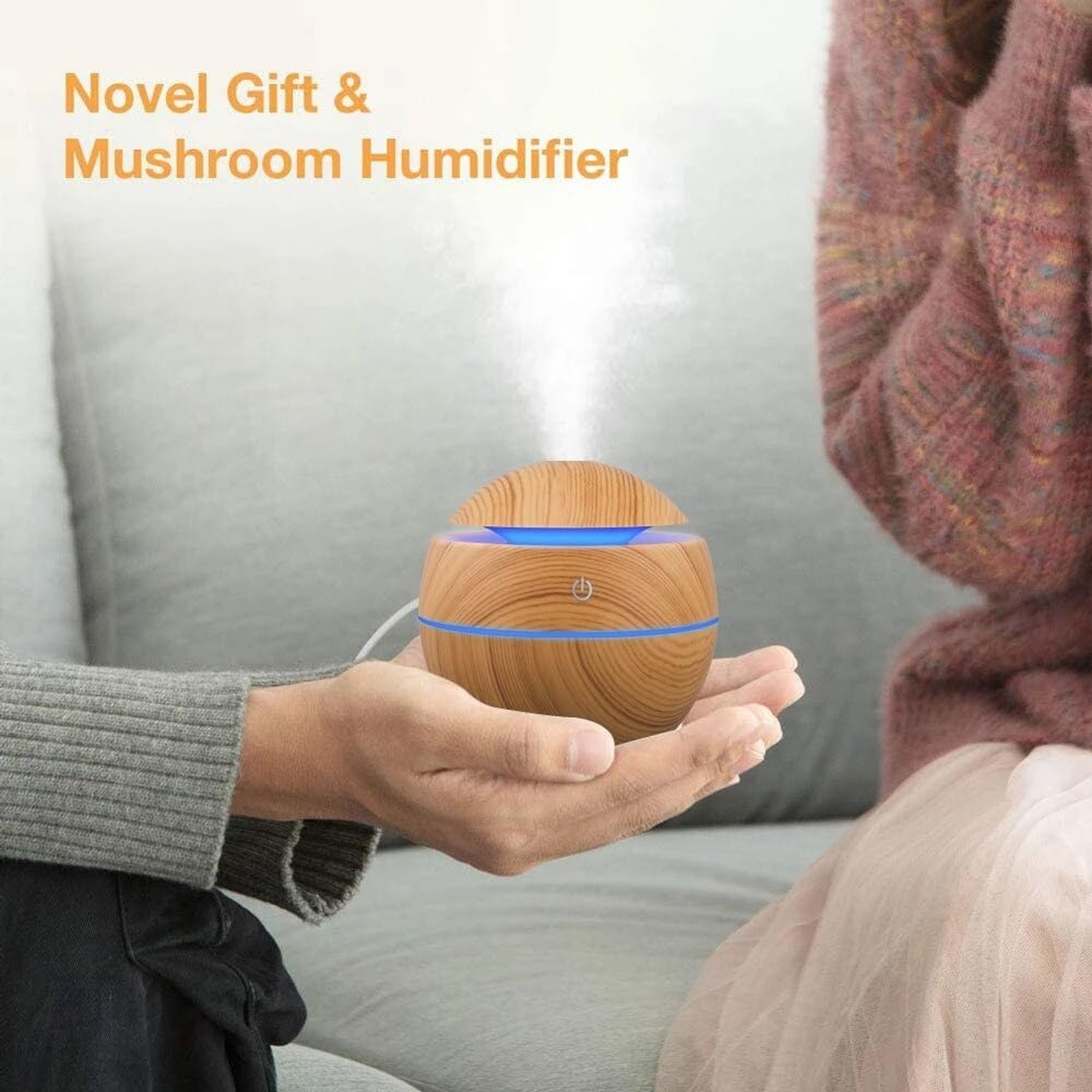 Wooden Ultrasonic Humidifier Essential Oil Diffuser Cool Mist Maker for Bedroom Aromatherapy – view 2