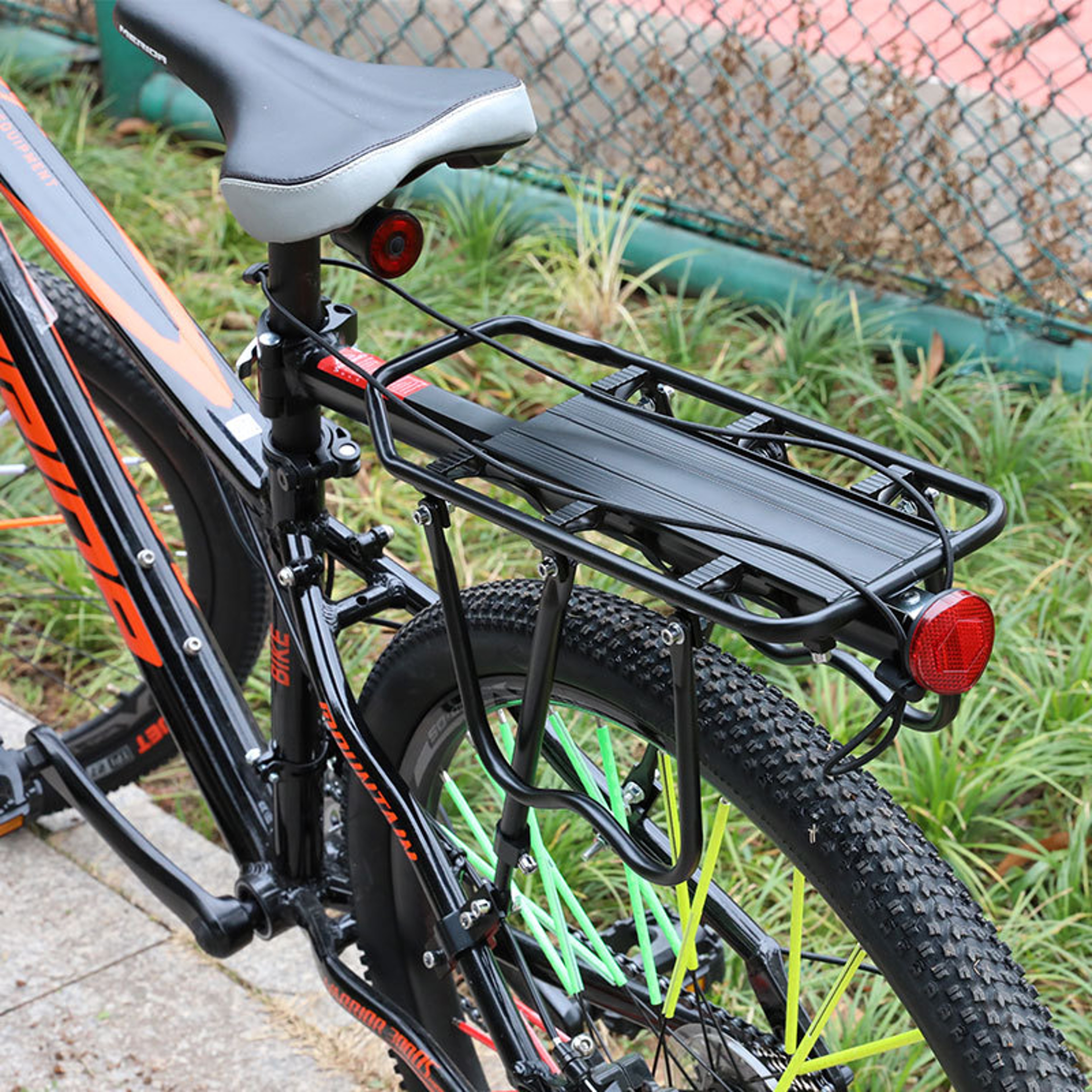 Aluminum Alloy Mountain Bike Carrier with Reflective Plate Quick Disassembly Bicycle Rear Shelf – view 2