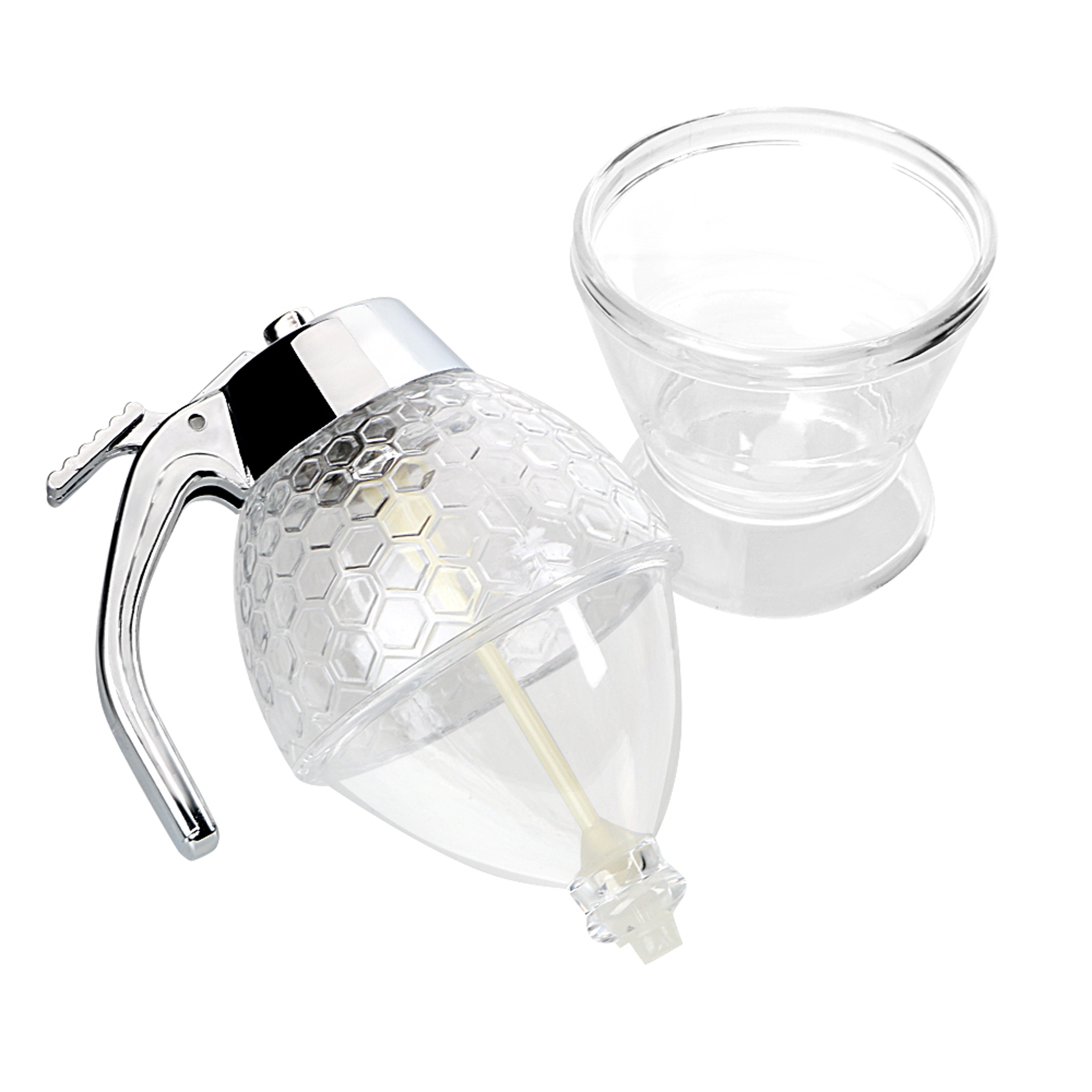 Honey Dispenser Syrup Storage Bottle With Drip Stand Kitchen Accessory 4
