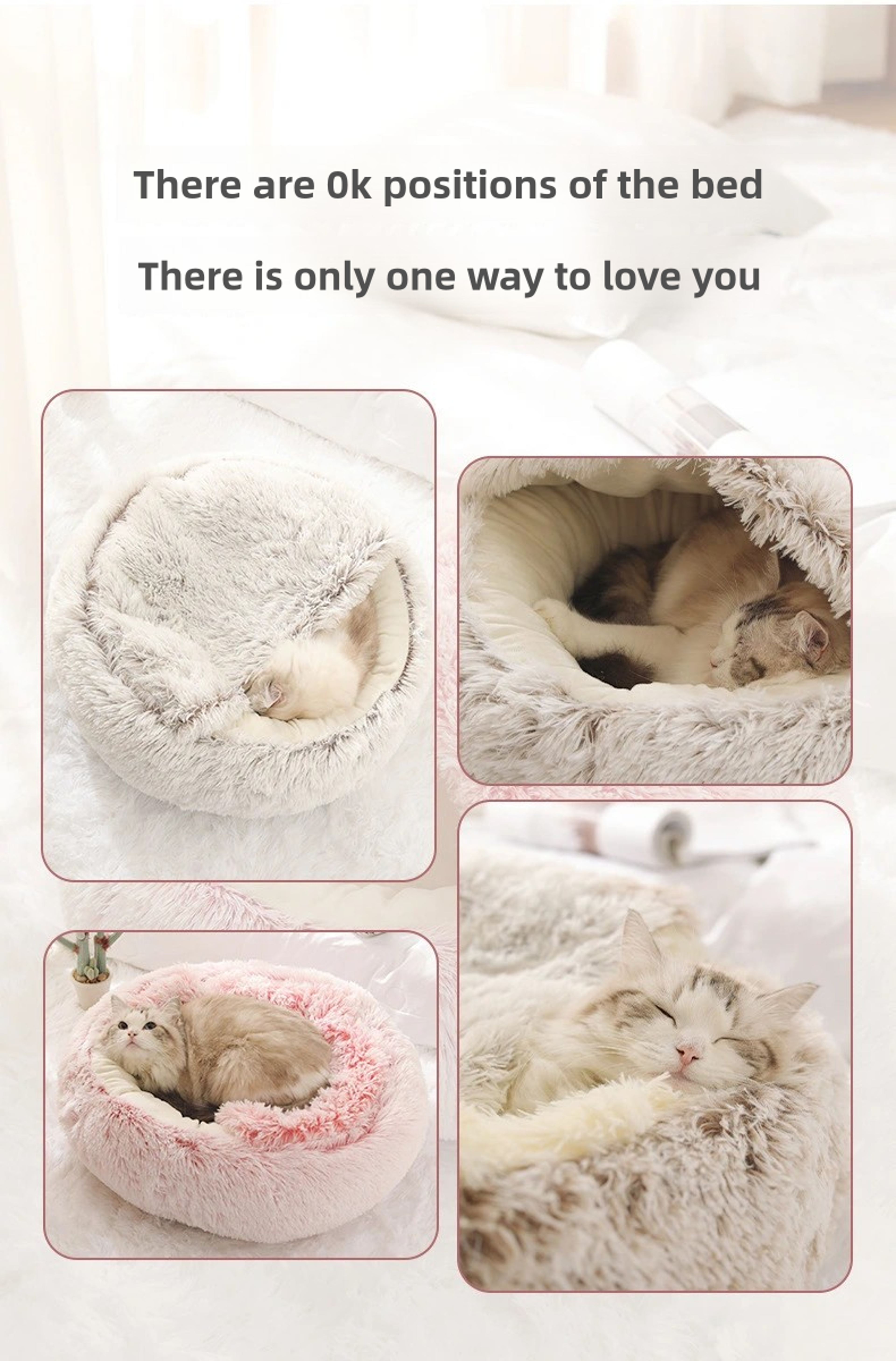 Cozy Winter Plush Cat Bed Soft SemiEnclosed Pet Nest For Ultimate Comfort And Warmth 3