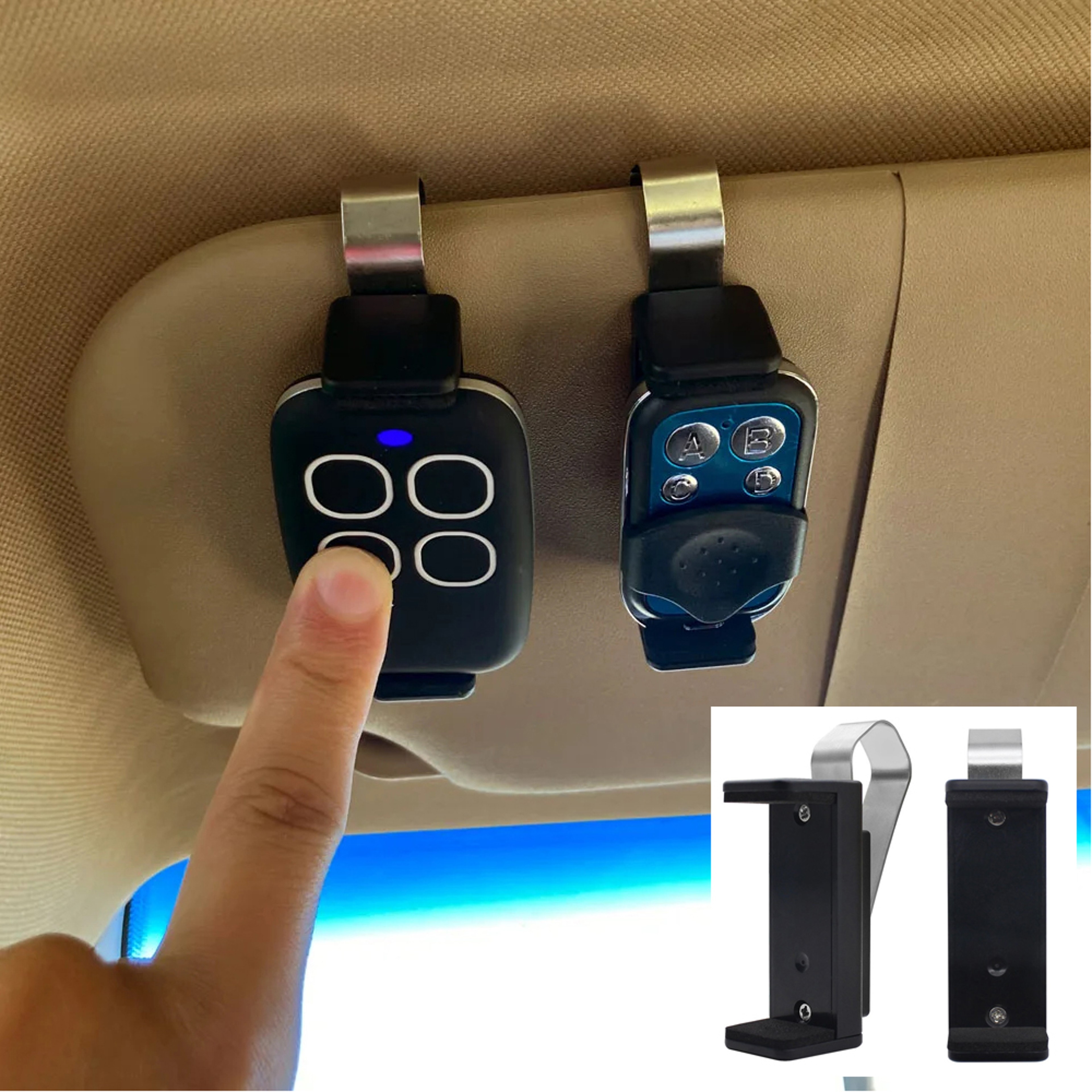 Universal Car Sun Visor Clip Holder Keychain For Garage Door Remote 0