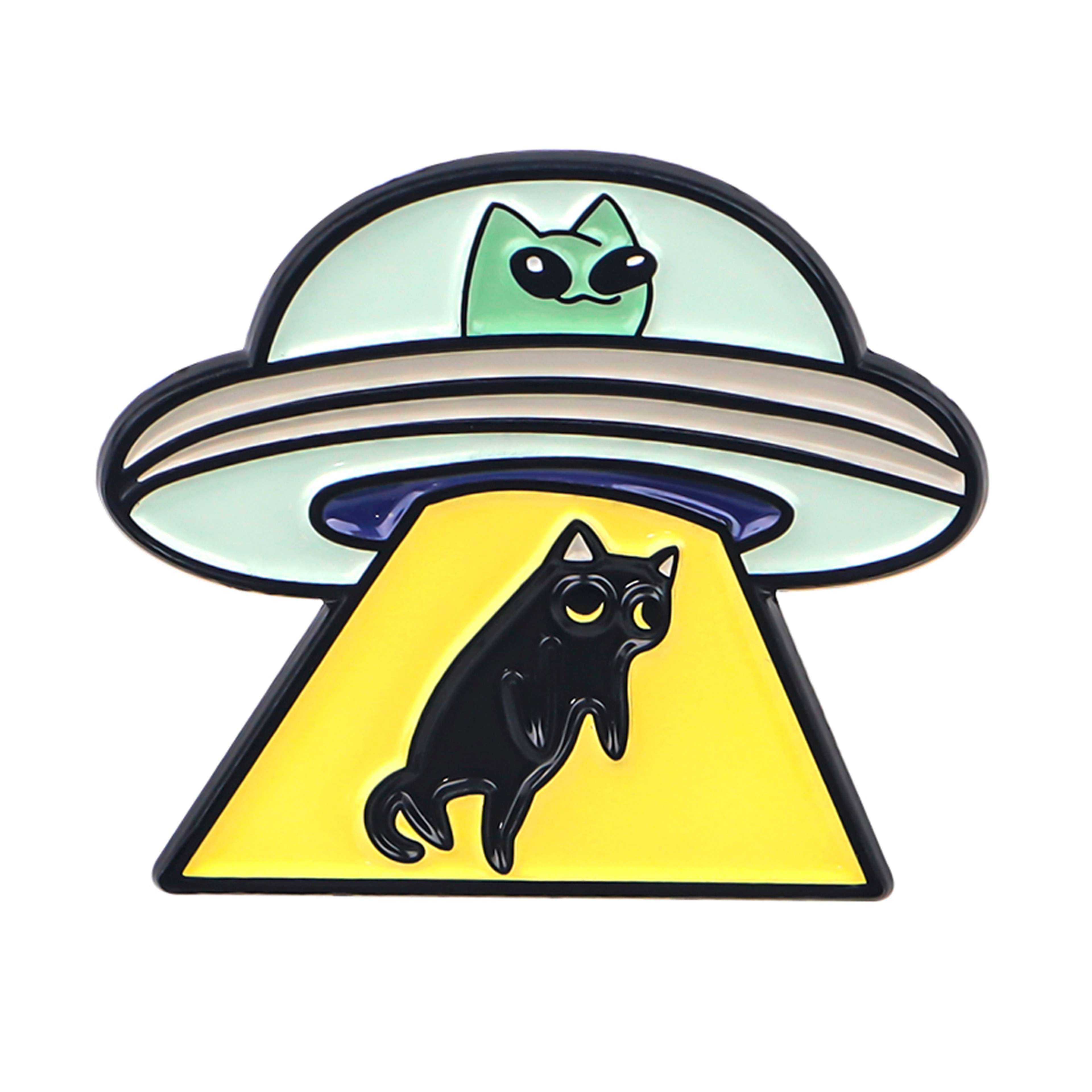 UFO Alien Enamel Pin with Black Cat Design Unique Lapel Pin for Cosplay Accessories Lovers – view 7