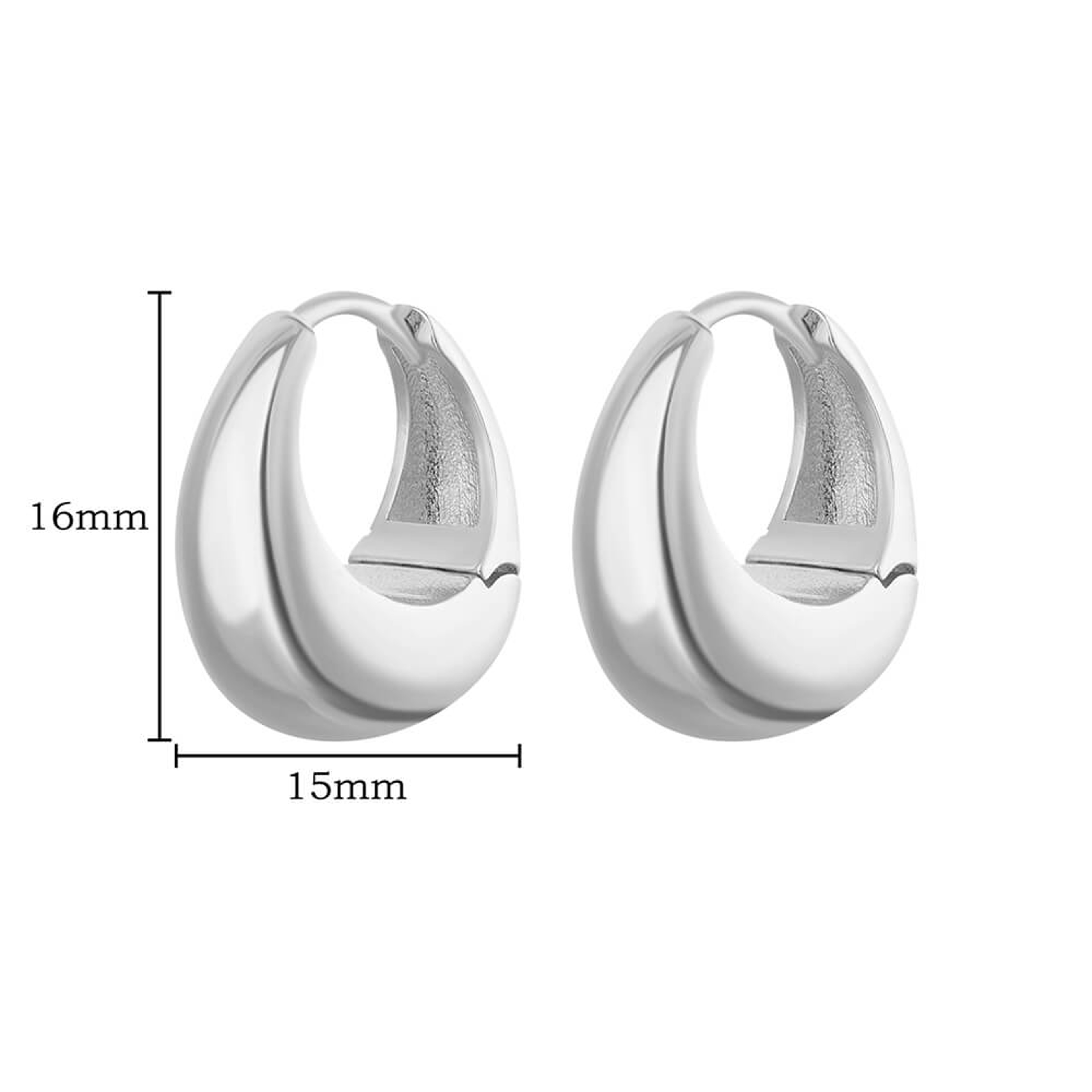 Gold Color Chunky Stainless Steel Hoop Earrings Water Drop Design For Weddings Parties Gifts 4