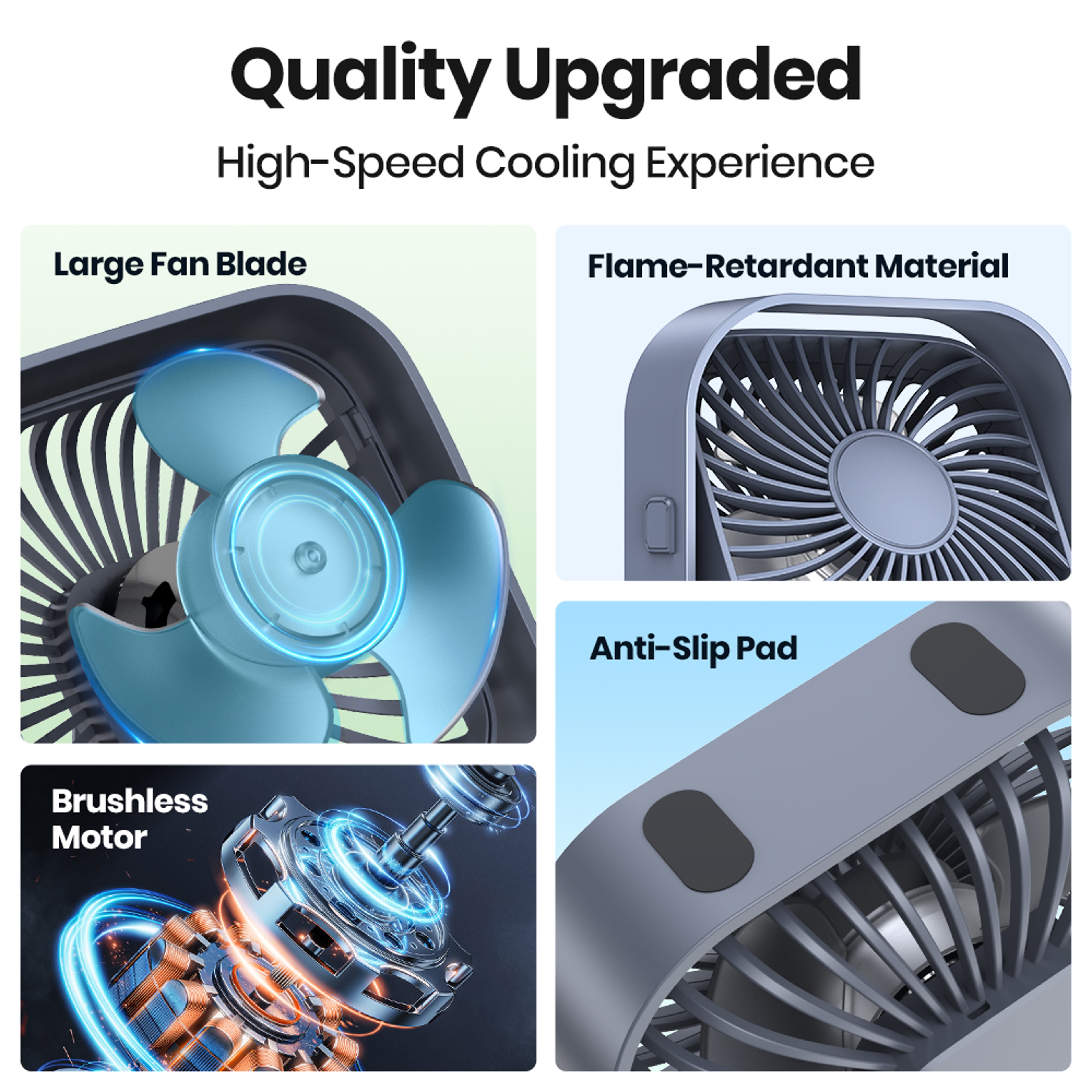 Mini Portable USB Desk Fan With Strong Airflow Quiet Operation Adjustable Speed  Rotatable For Home