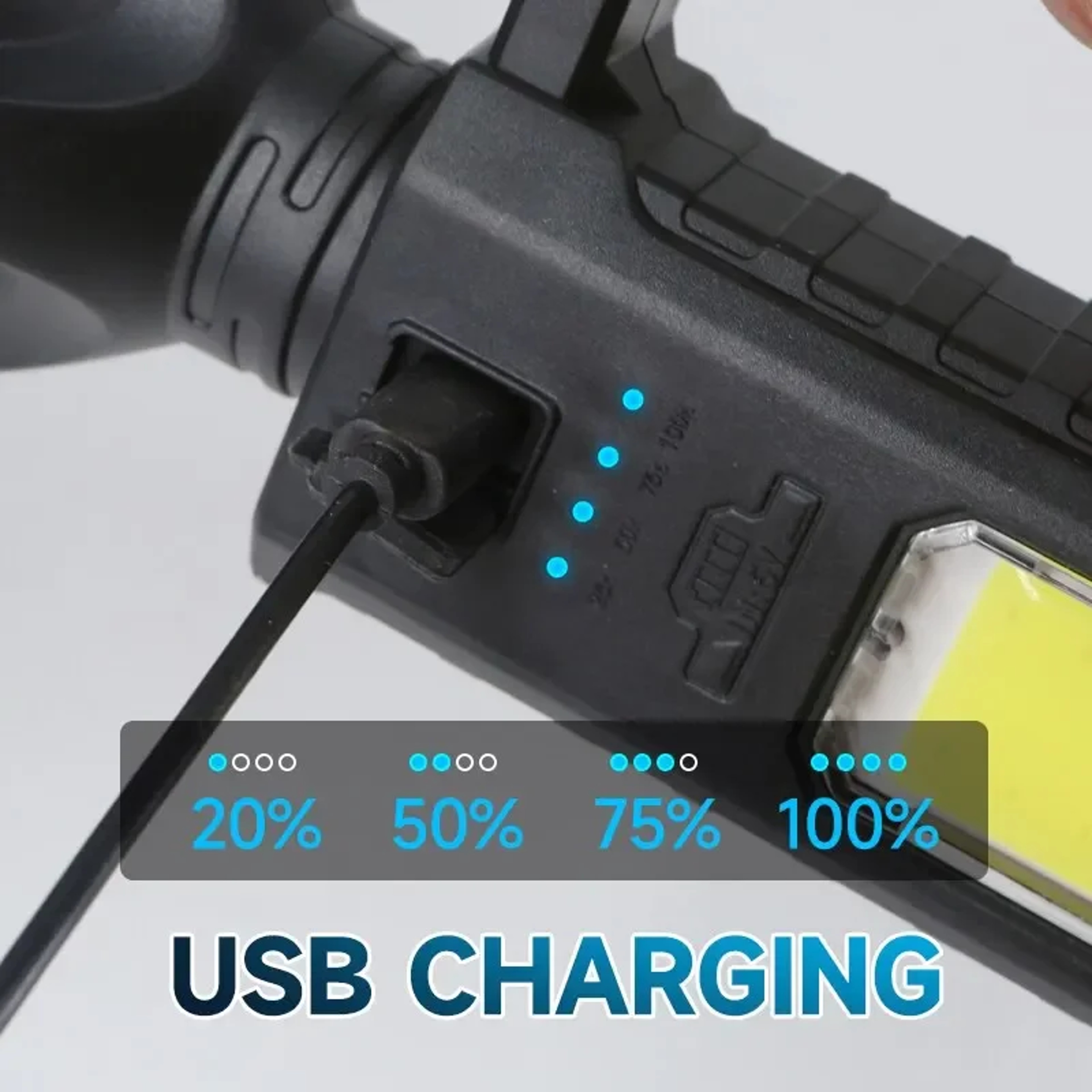 HighPower LED Flashlight Waterproof USB Rechargeable Searchlight For Fishing Camping Outdoors 3