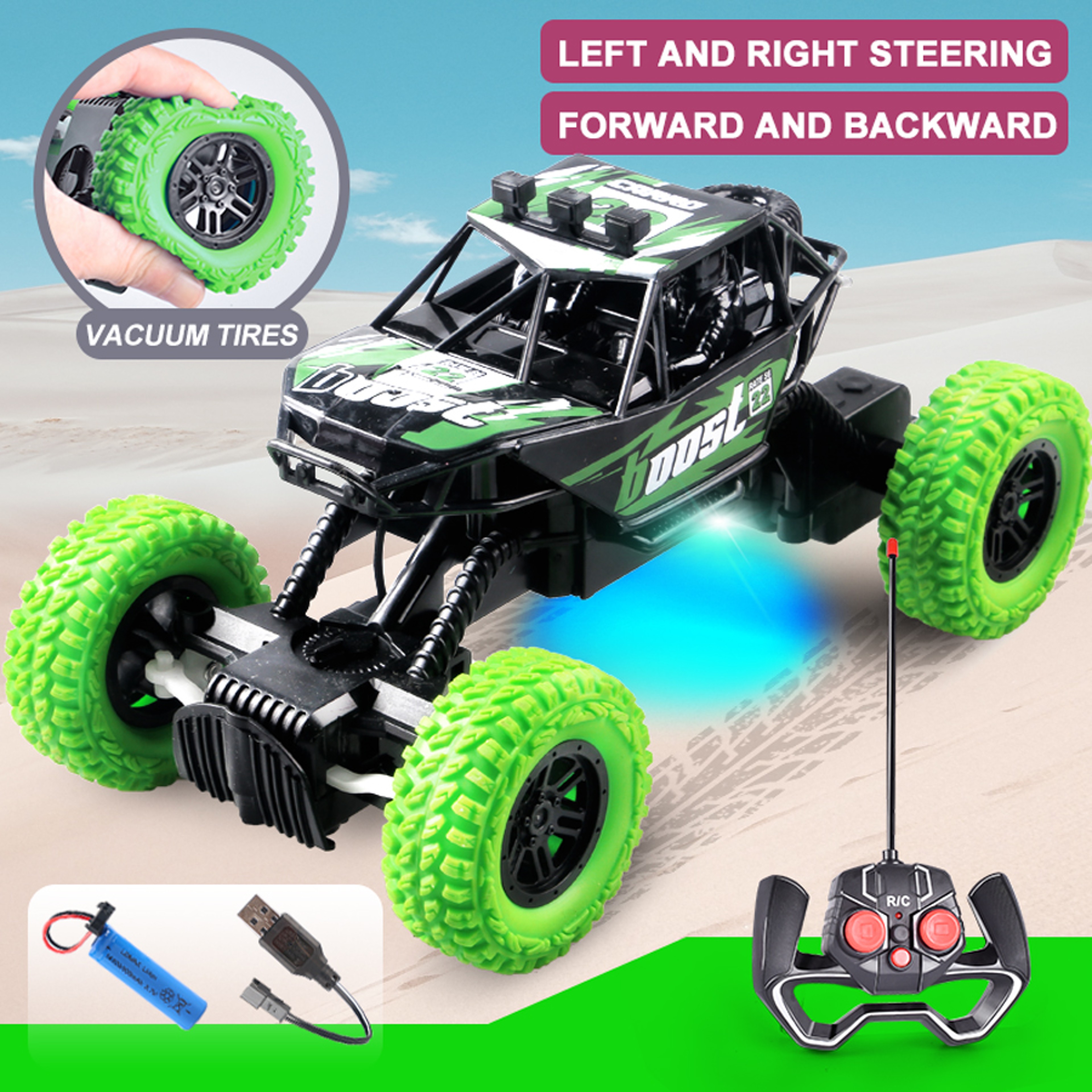 Remote Control Car with Flashing Lights Ideal Christmas Gift for Kids – view 8