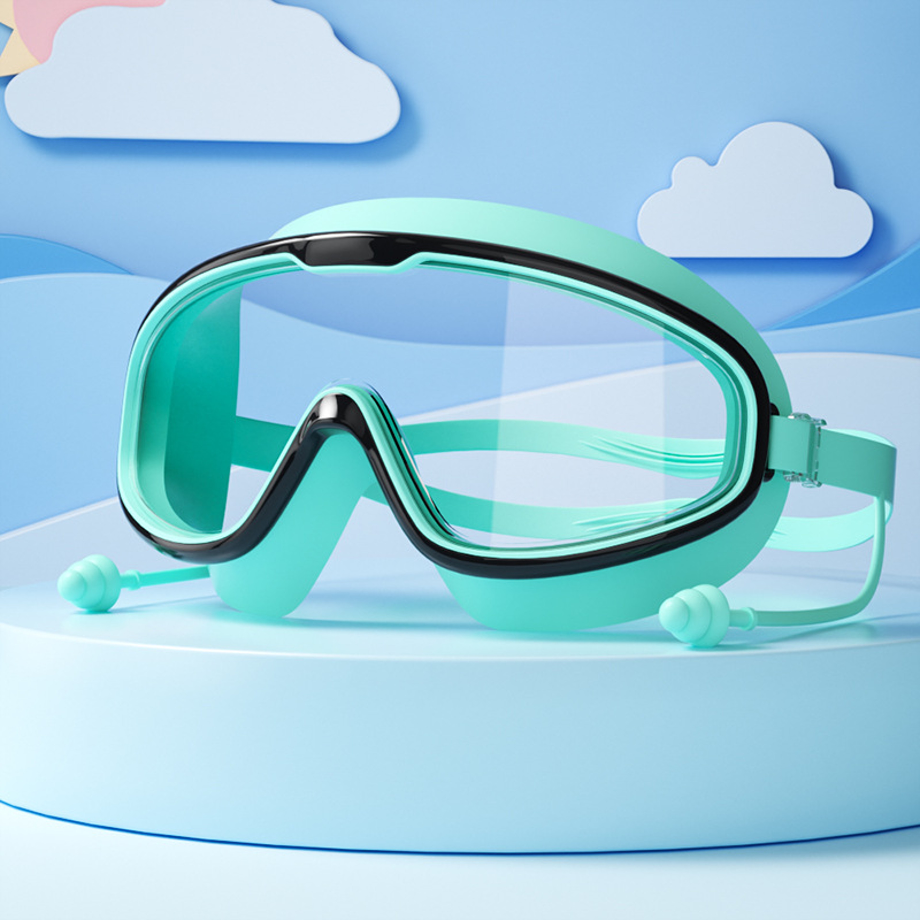 Kids Swimming Goggles Big Frame, HD View, Anti-Fog Waterproof, Multi-Color Choices – view 11