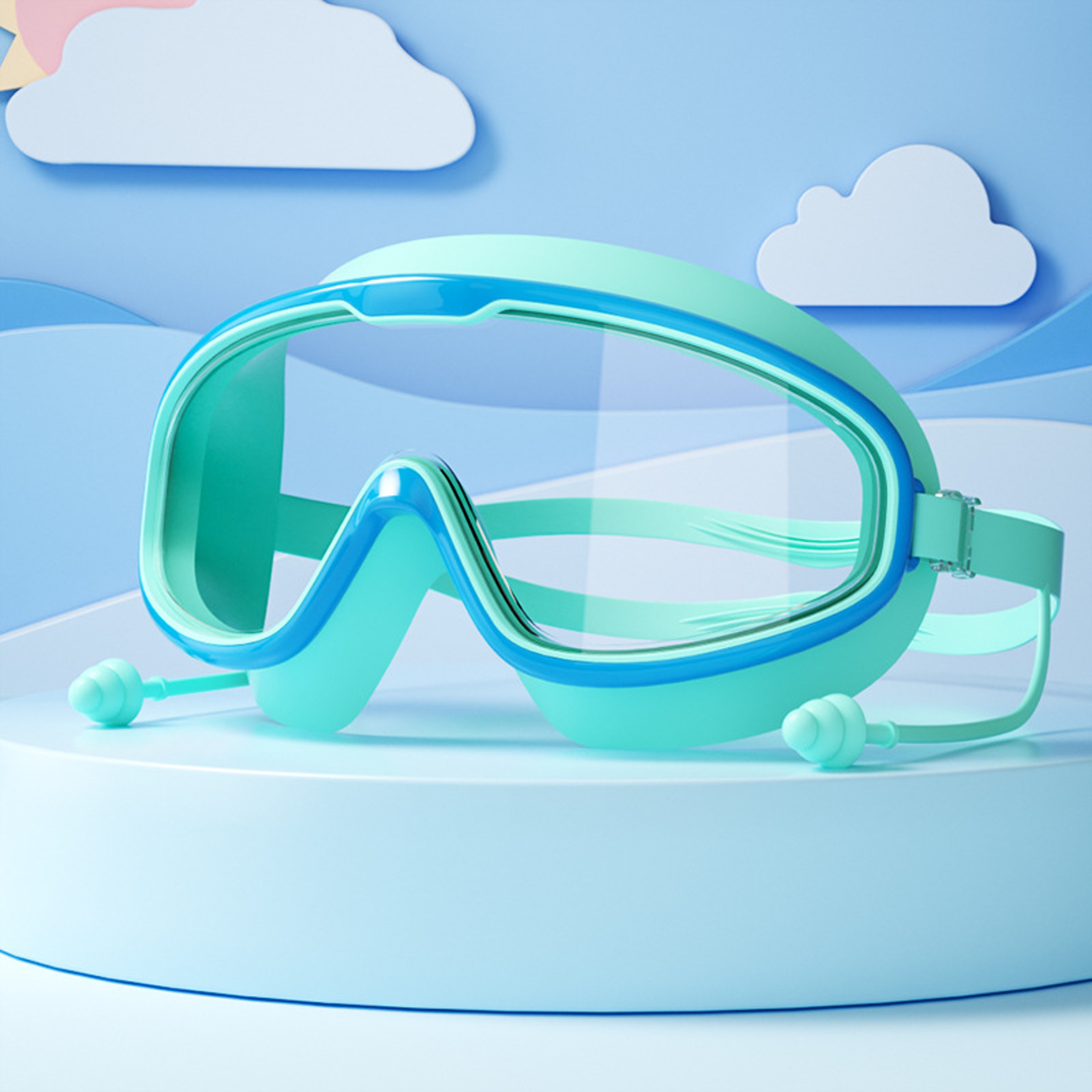 Kids Swimming Goggles Big Frame, HD View, Anti-Fog Waterproof, Multi-Color Choices – view 14