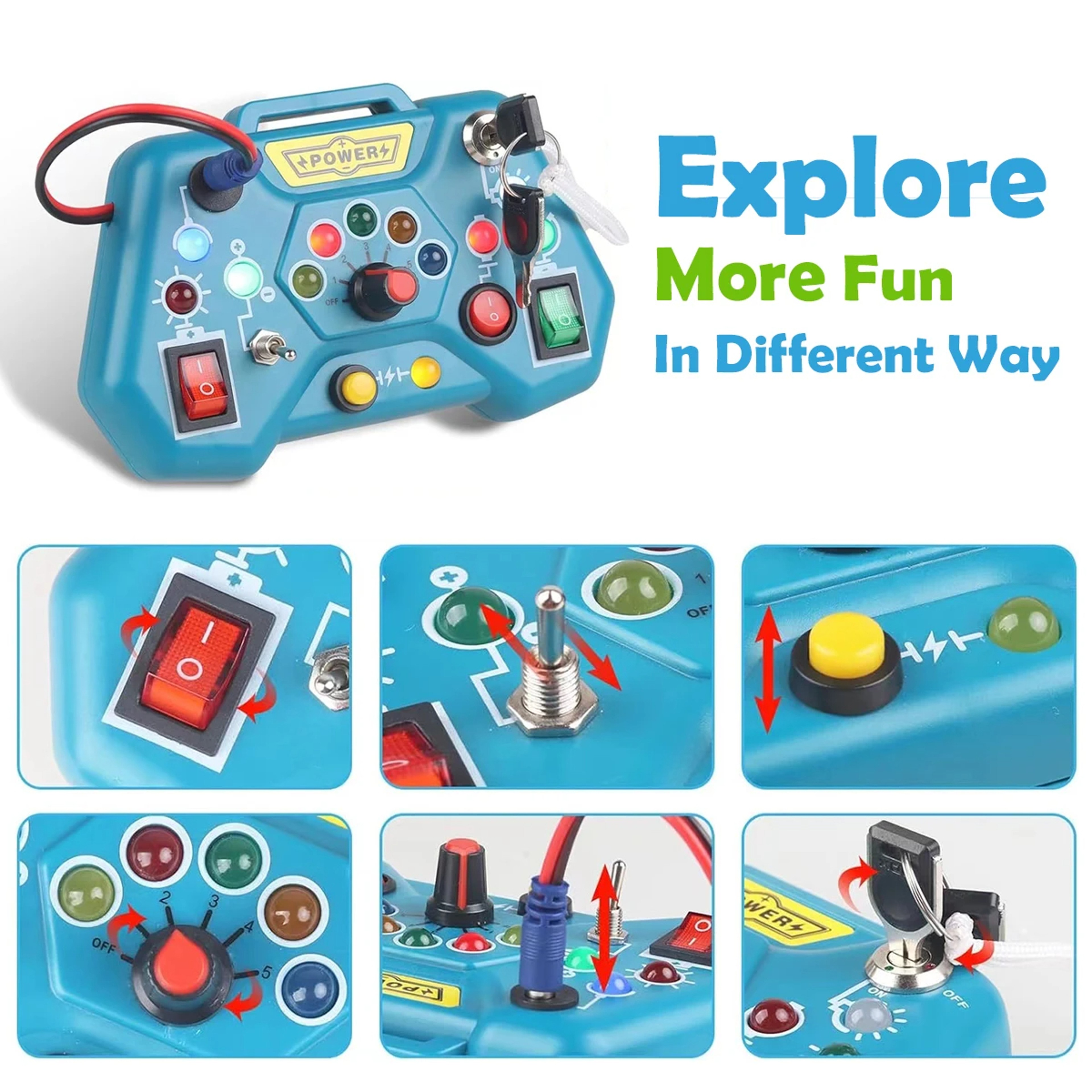 Montessori Puzzle Game Console for Early Education LCD Display Huarong Road Game for Logical Thinking – view 1