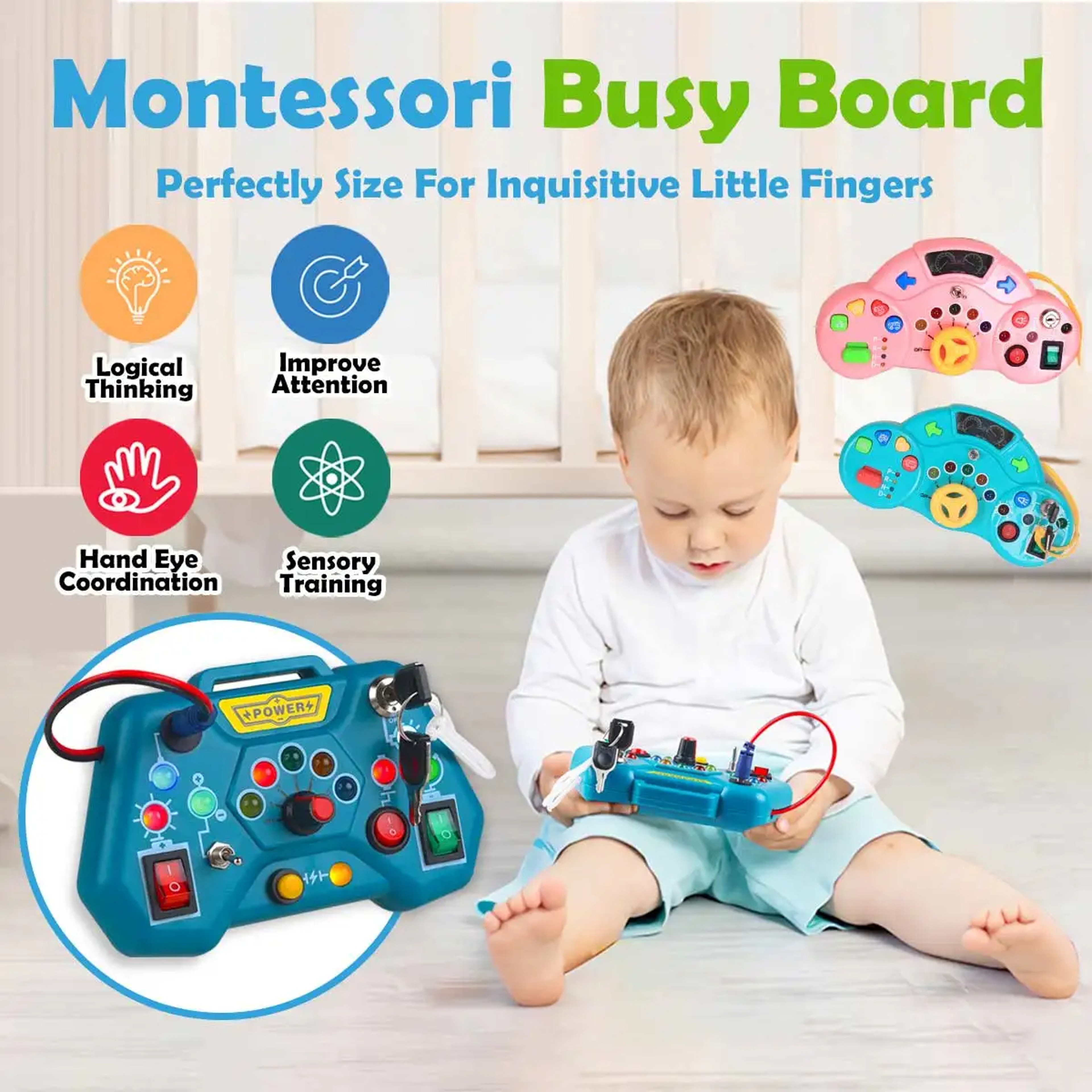 Montessori Puzzle Game Console for Early Education LCD Display Huarong Road Game for Logical Thinking – view 6