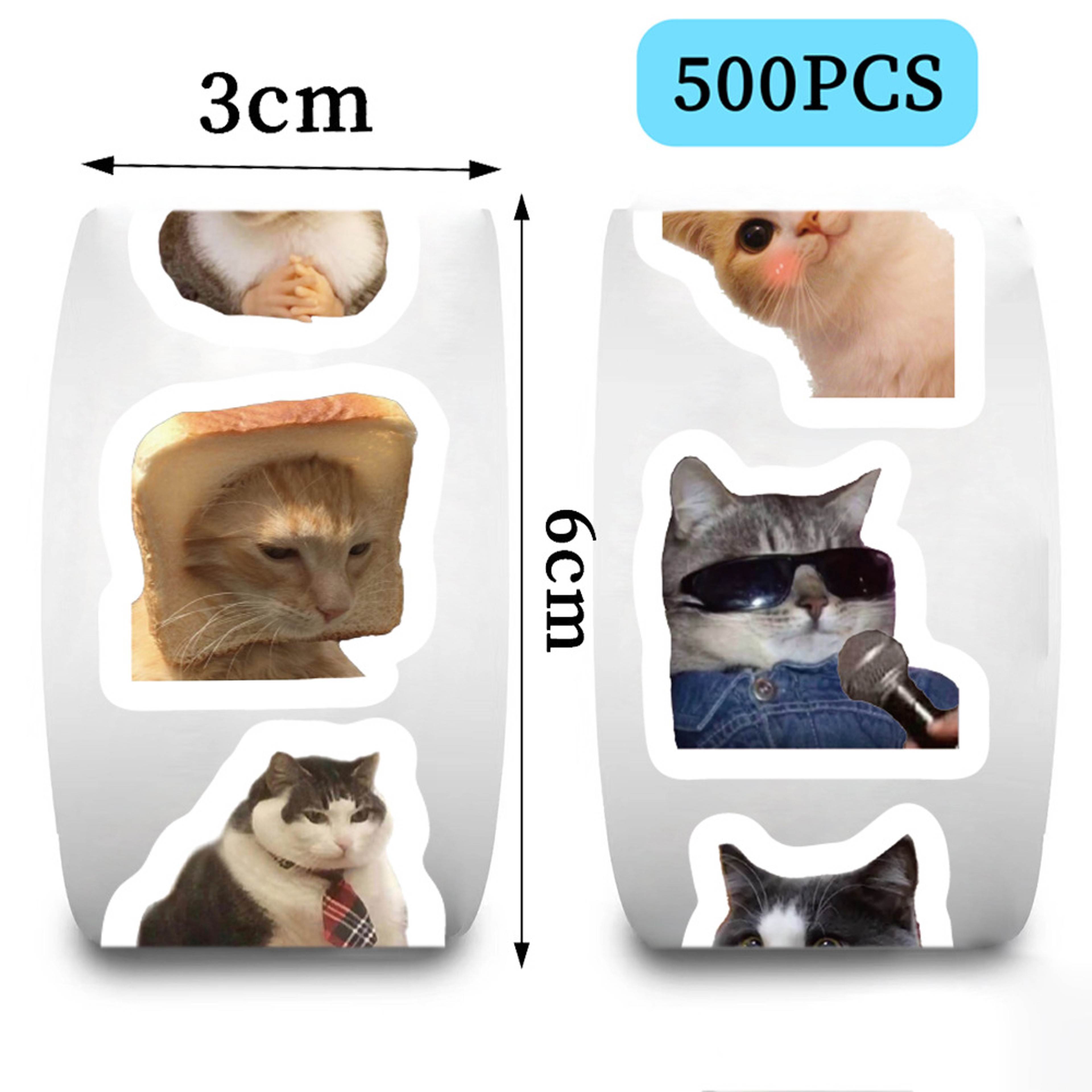 Funny Cats MEME Cartoon Graffiti Stickers Waterproof DIY Stickers for Phone, Guitar, Laptop, Notebook, Suitcase, Kids – view 2
