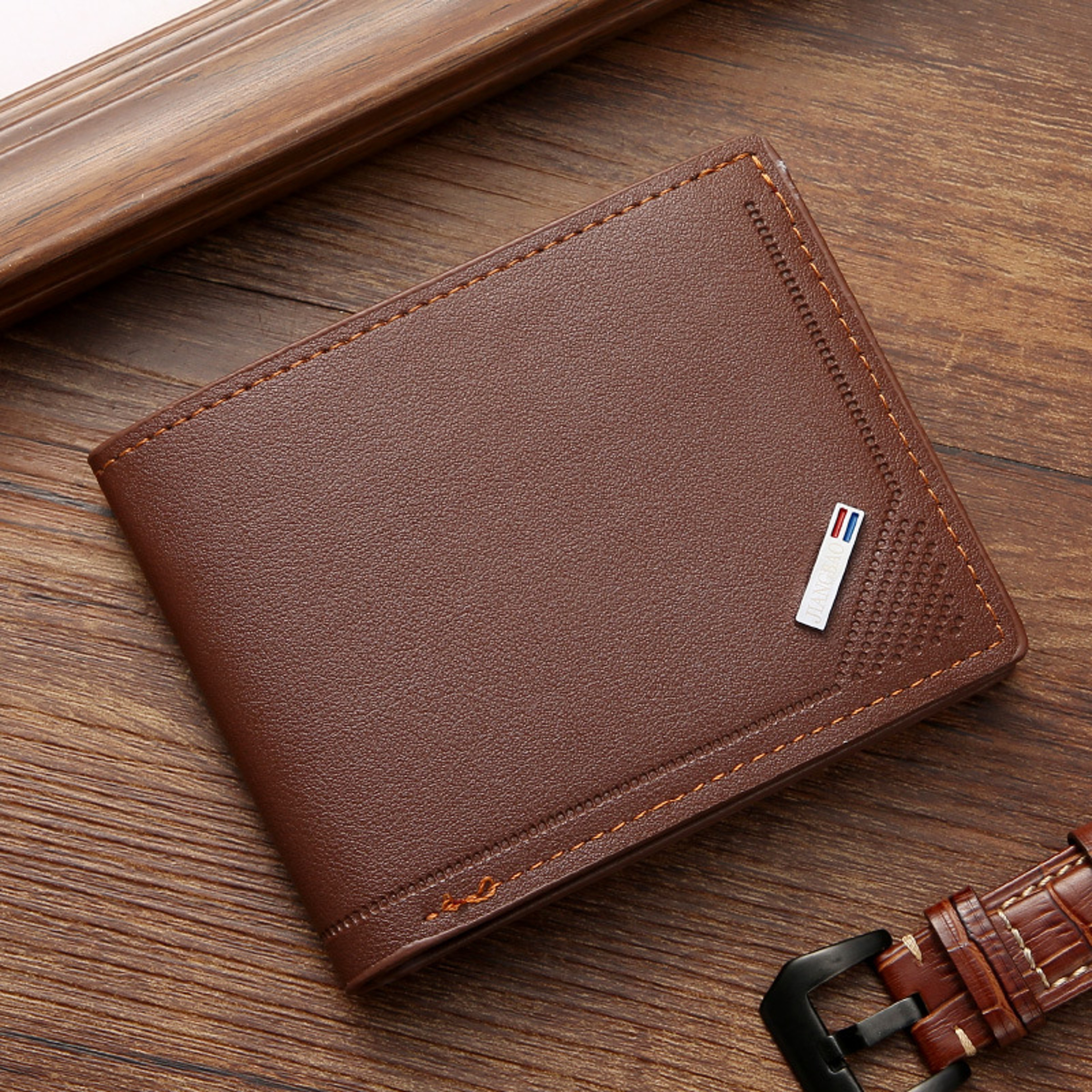 Frosted Leather Wallet For Men MultiSlot Coin Pocket Photo Holder Small Compact And Stylish 8