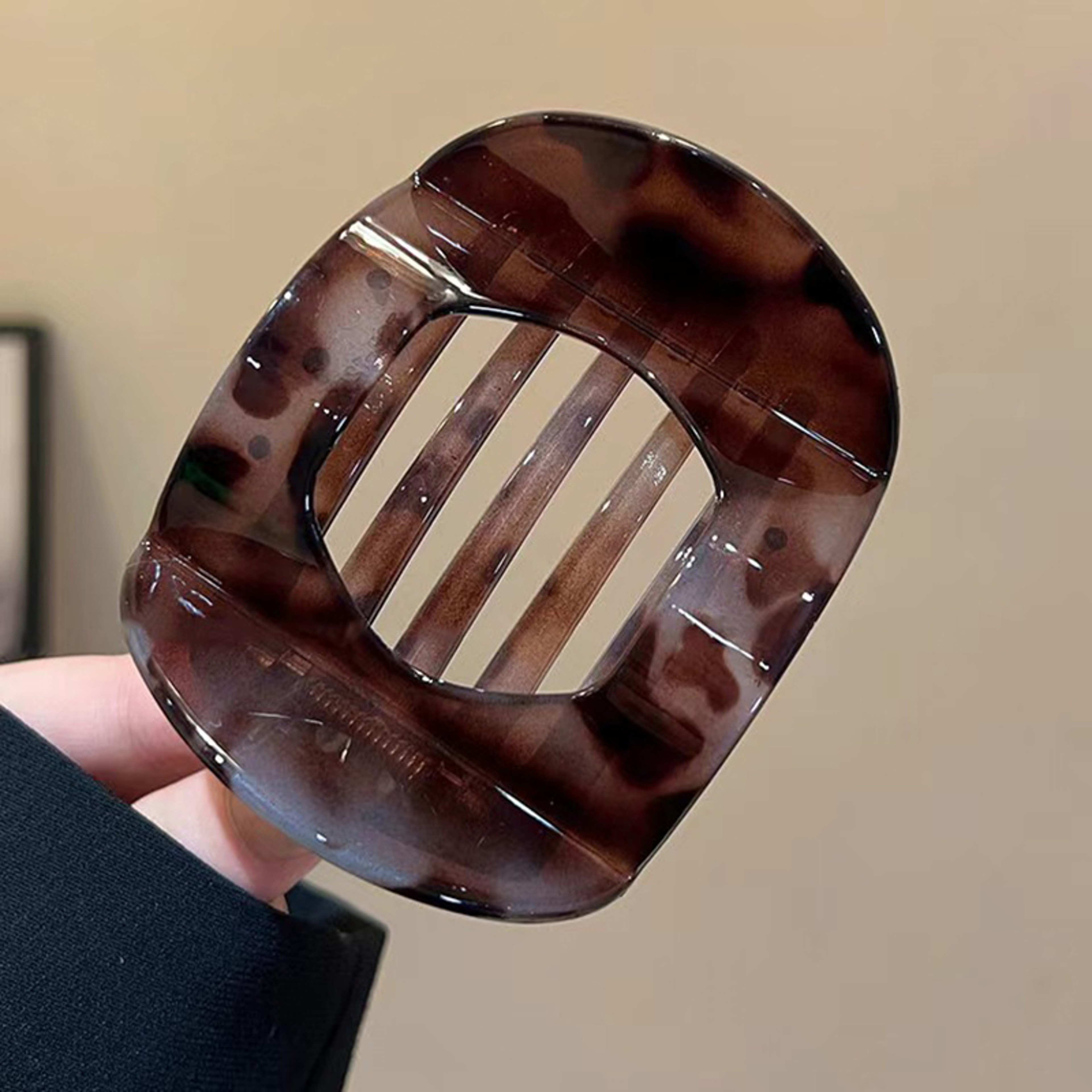 Leopard Print Acetic Acid Hair Clip Elegant Spring Spoon Clip For Women 9