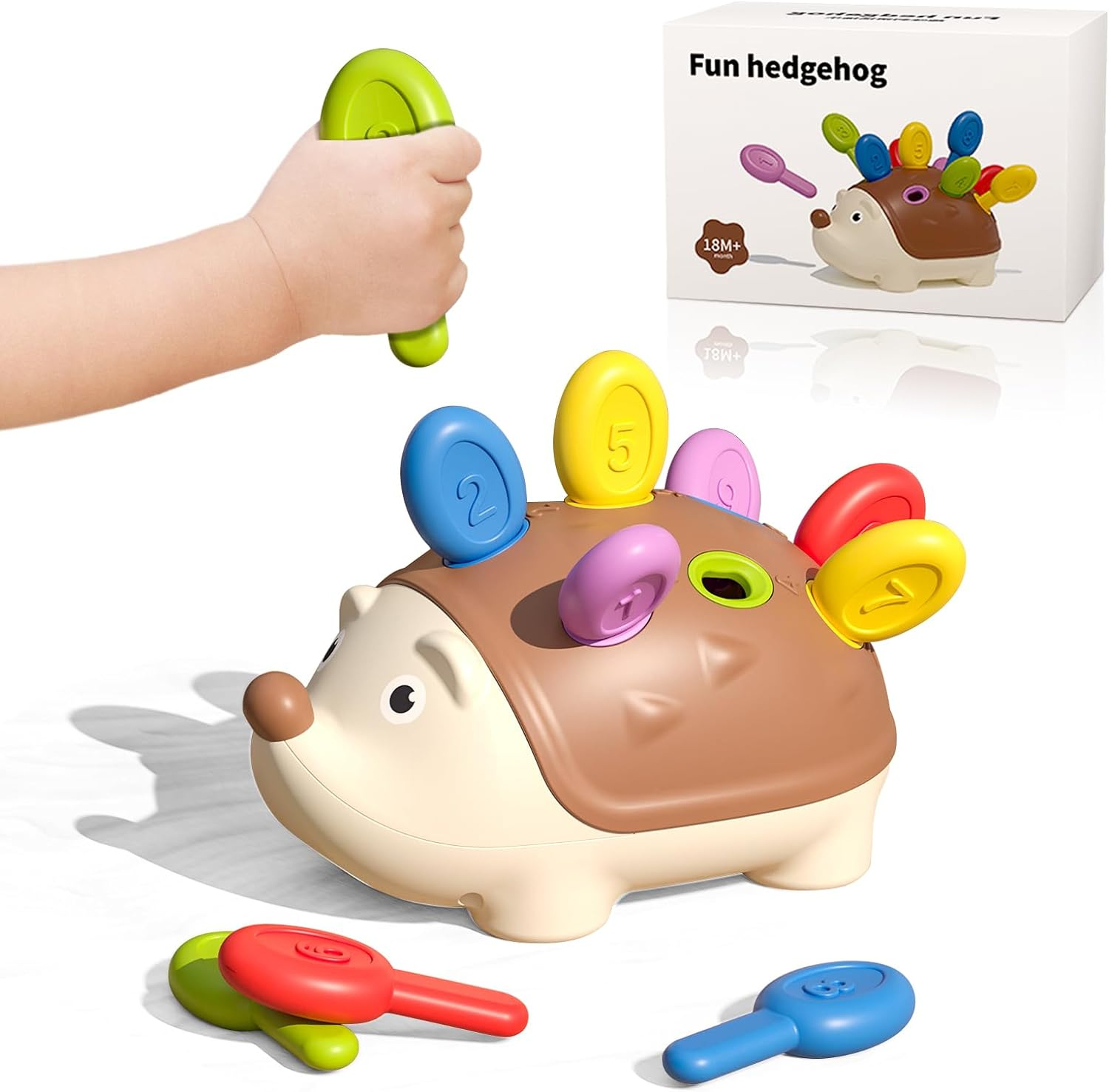 Montessori Educational Toy Hedgehog Fine Motor Skills Toddler Counting Sensory Development 0