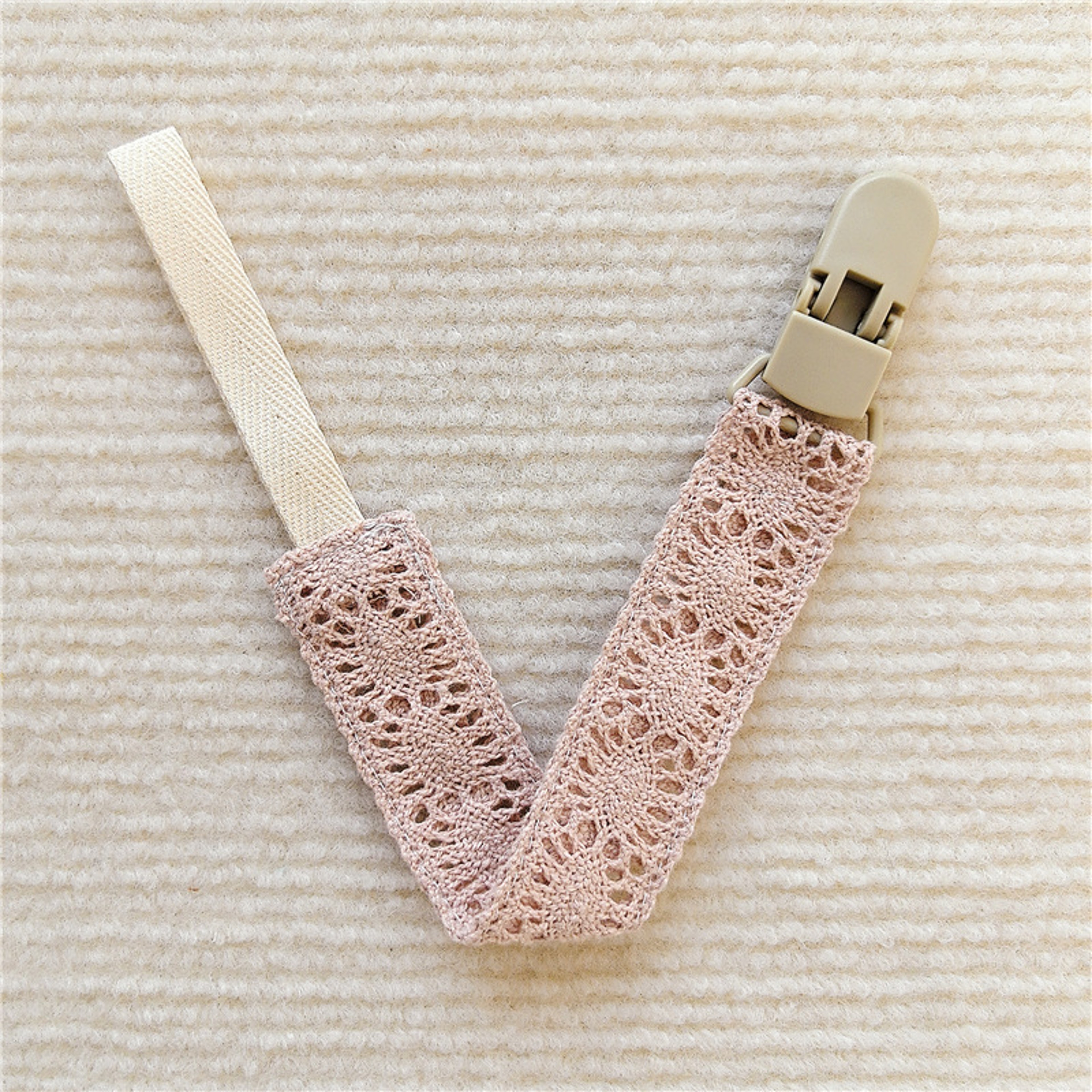 Cloth And Plastic Baby Pacifier Holder Trendy Lace Teether Toy Clip Chain 4