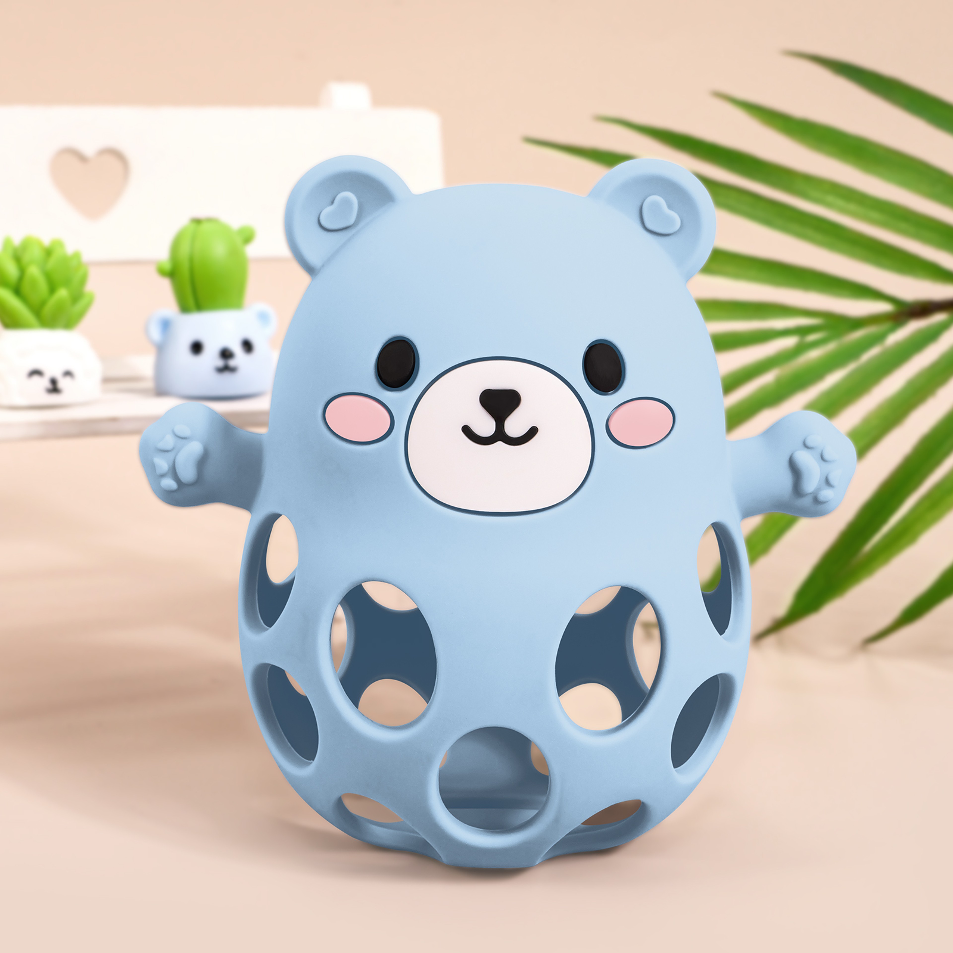 Kids Baby Teether Gloves Colorful Cartoon Bear Shape Hollow Glove Toy For Newborn Great Gift 6