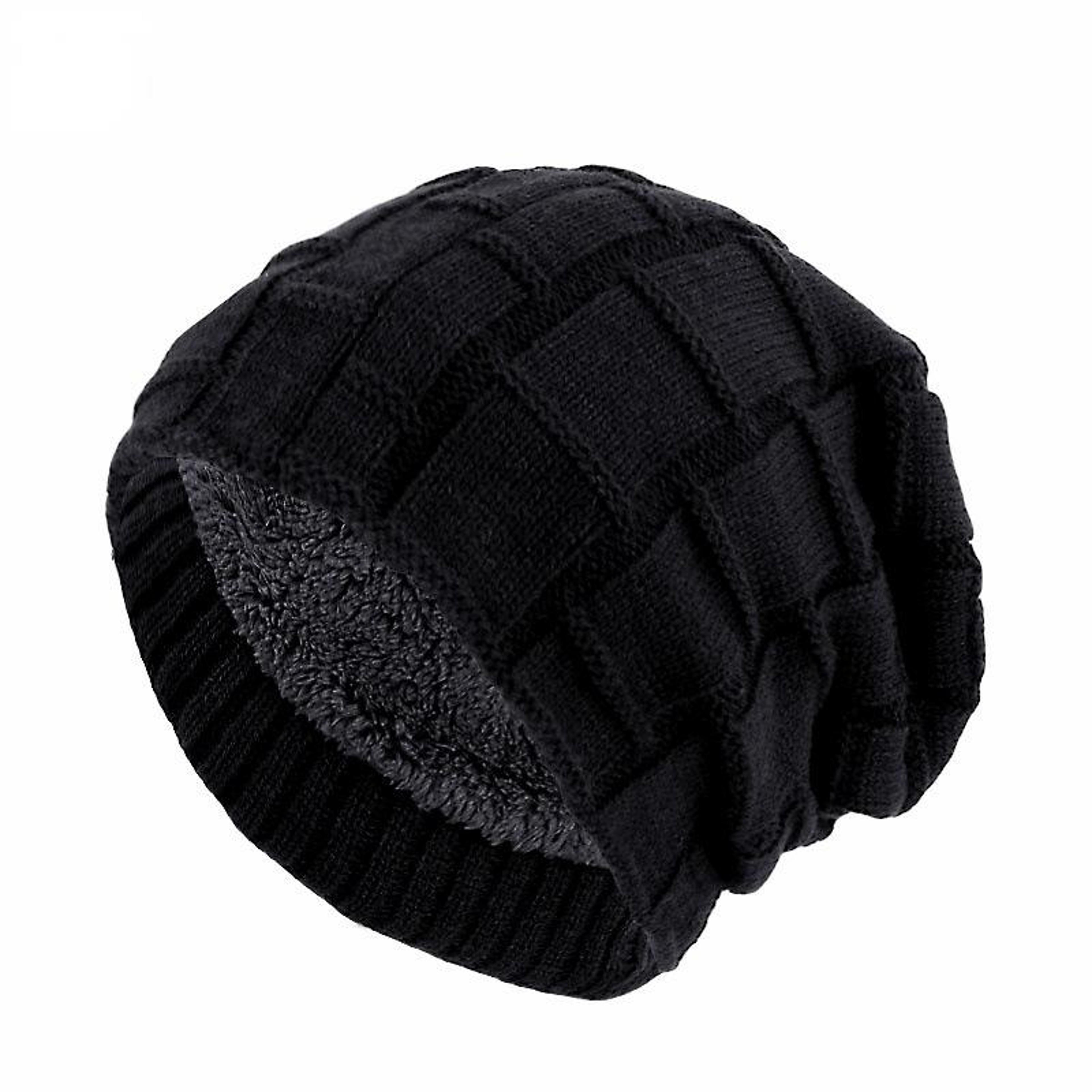 Unisex Winter Beanie Knitted Velvet Inner Lining Keepwarm Skullcap 5