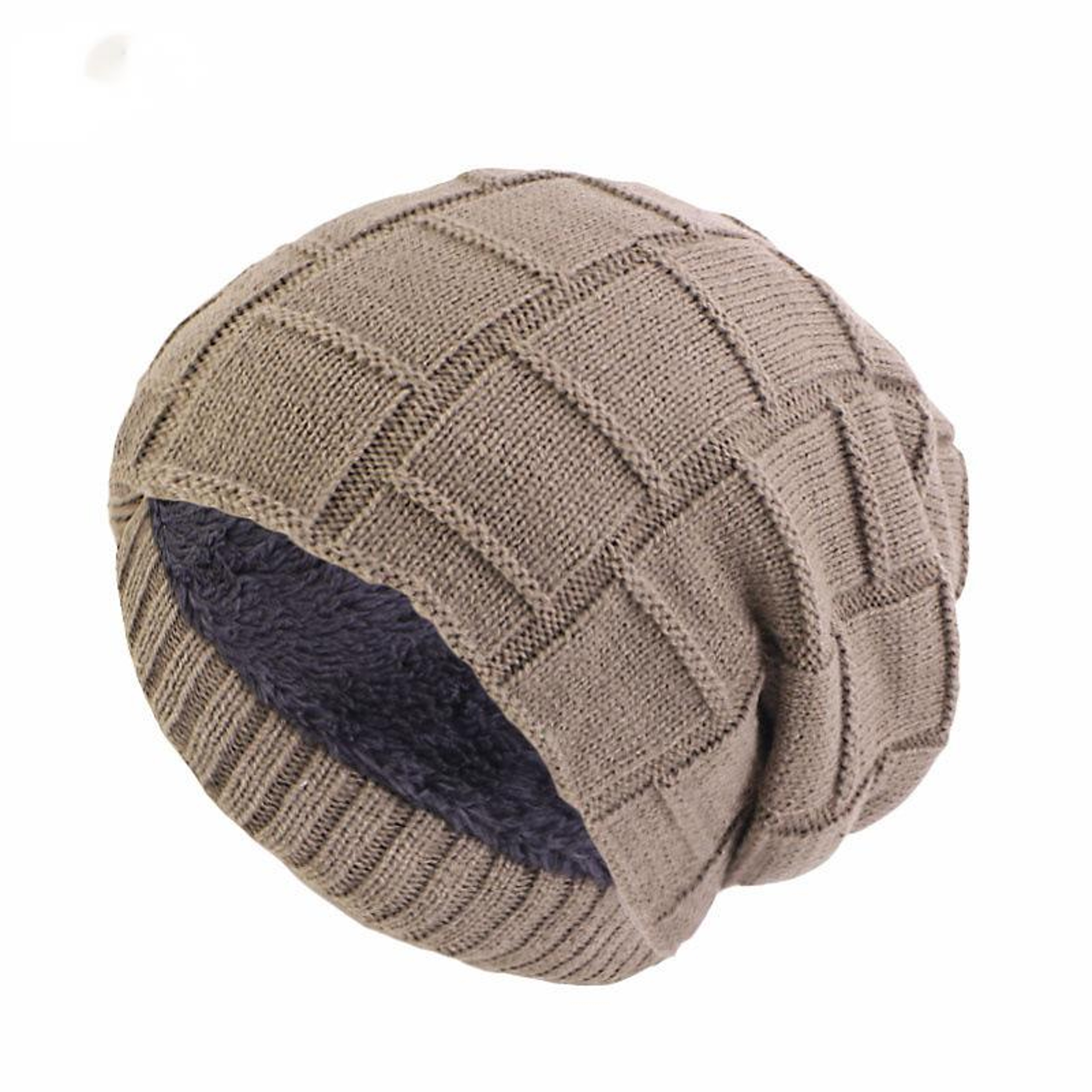 Unisex Winter Beanie Knitted Velvet Inner Lining Keepwarm Skullcap 0