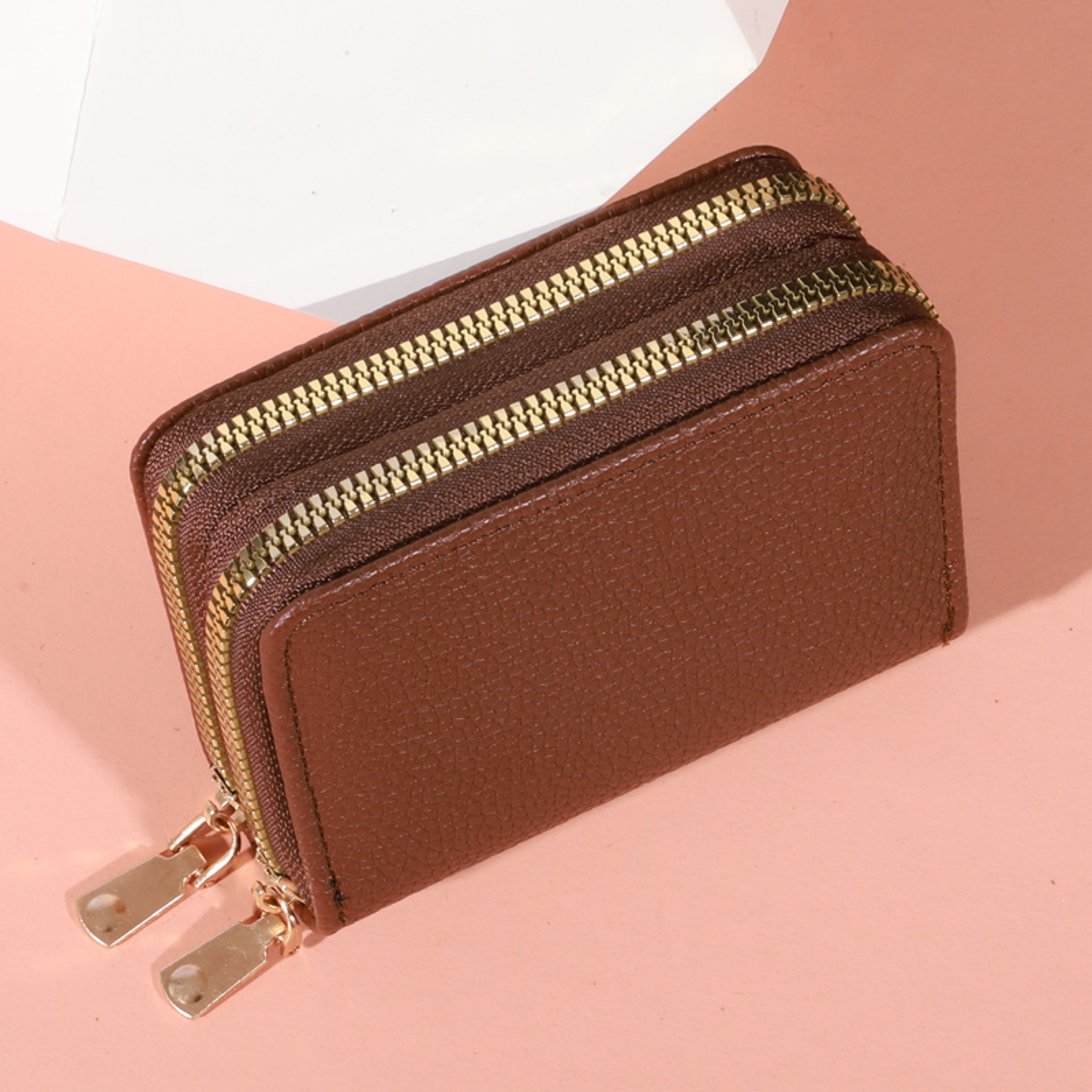 LycheePattern Fashion Purse Large Capacity Coin Purse With Zipper Women Zipper Short Style Multi Ca 4
