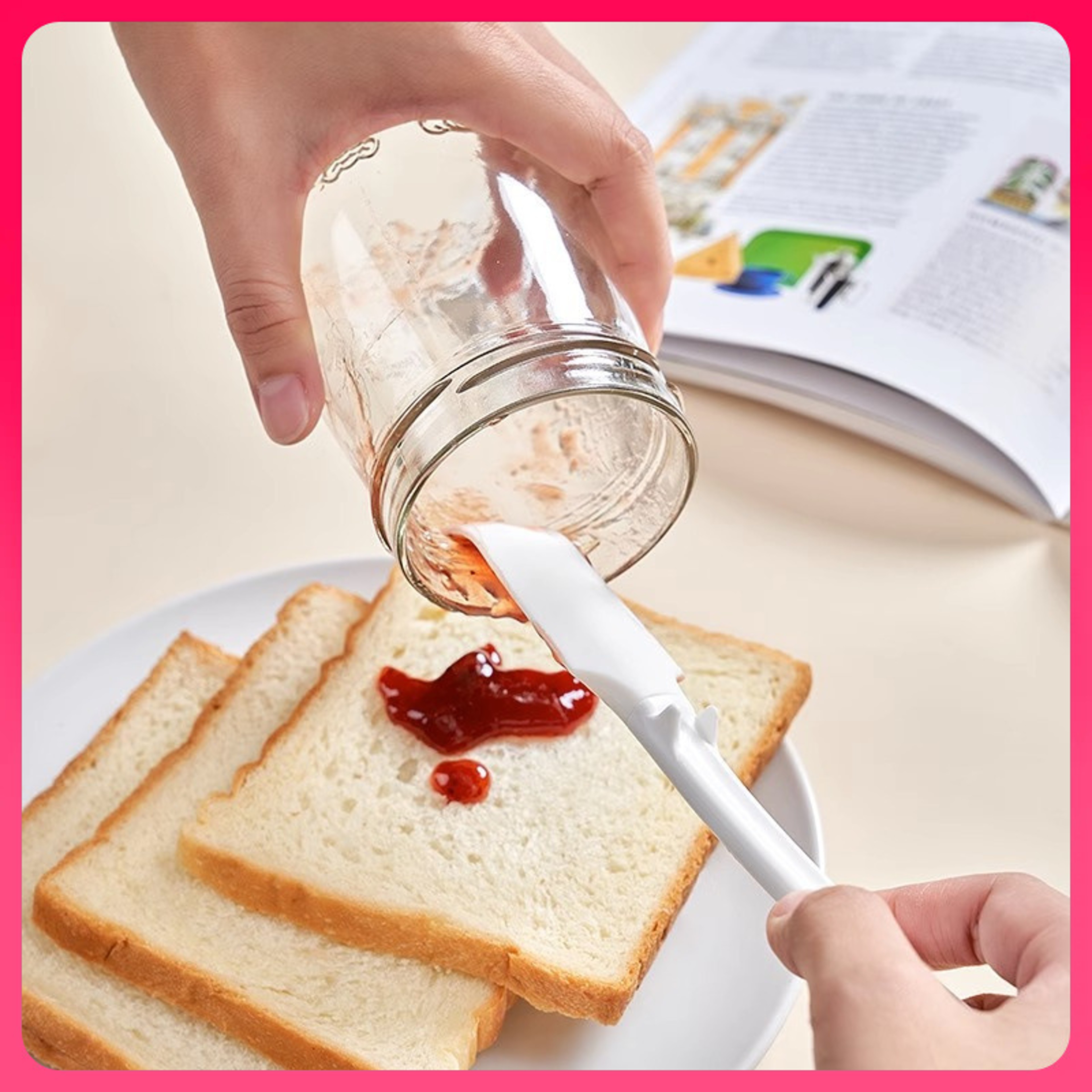 HighTemperature Resistant Silicone Spatula Household TwoinOne Baking Spatula For Cream Jam And Butt 4