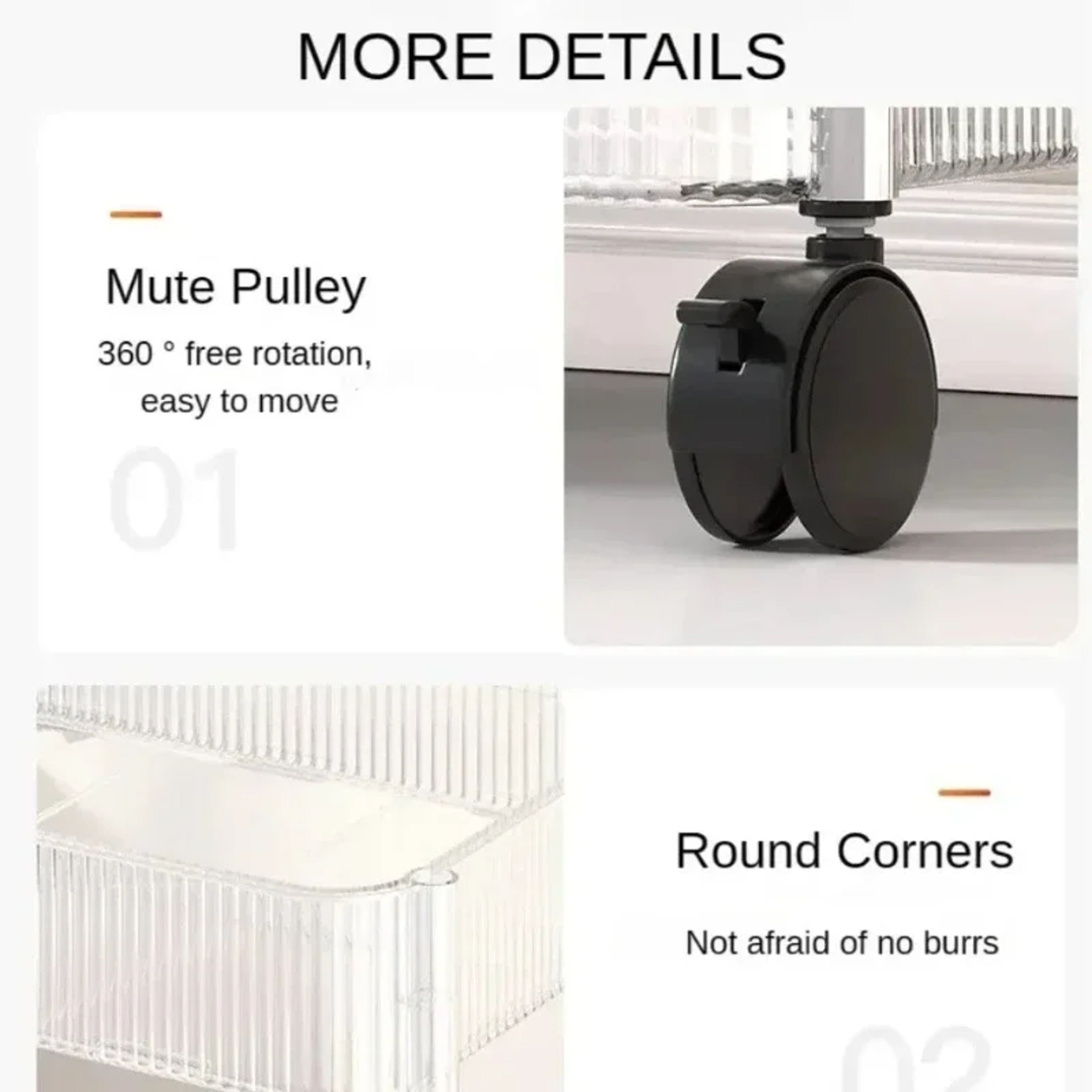 Clear Acrylic Mobile Cart Multilayer Storage Rack With Wheels Snack Storage Shelf For Living Room R 3