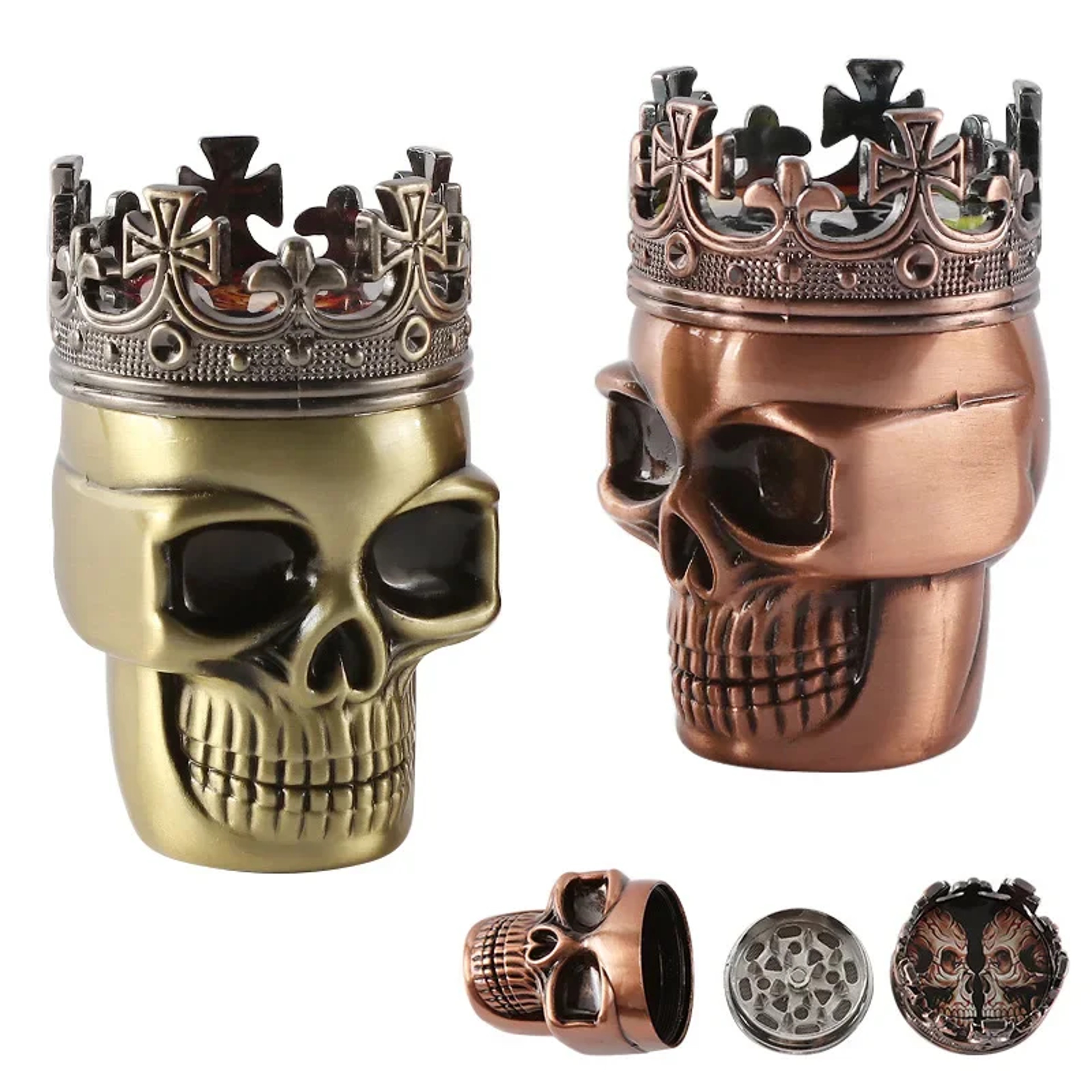 Skull Mode Herb Grinder Pipe – Tobacco Smoking Pipe, Gift Idea for Hookah Lovers – view 1