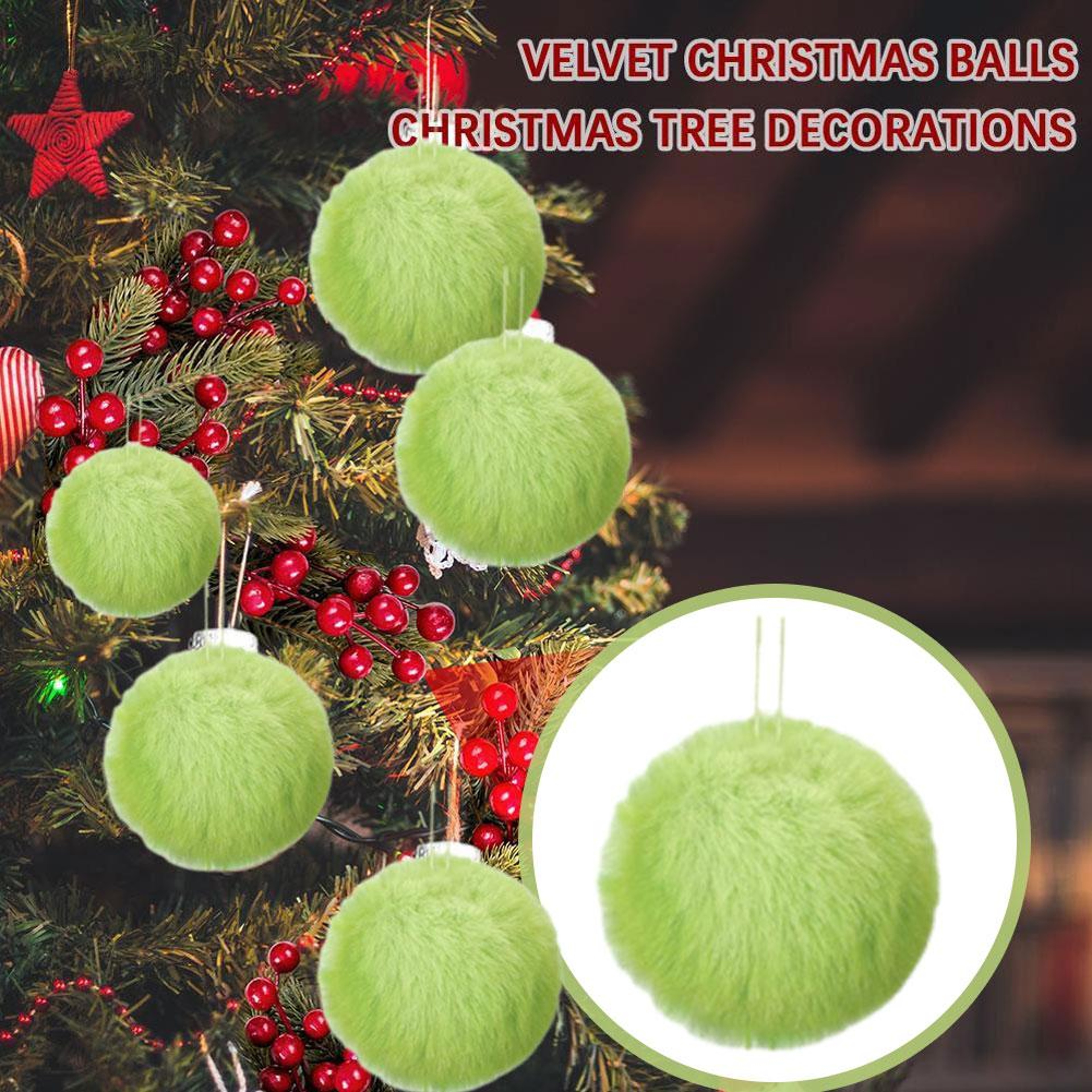Plush Christmas Ball, Christmas Tree Decoration, Christmas Party Decor, Holiday Furnishings, Tree Home Decor Set – view 4
