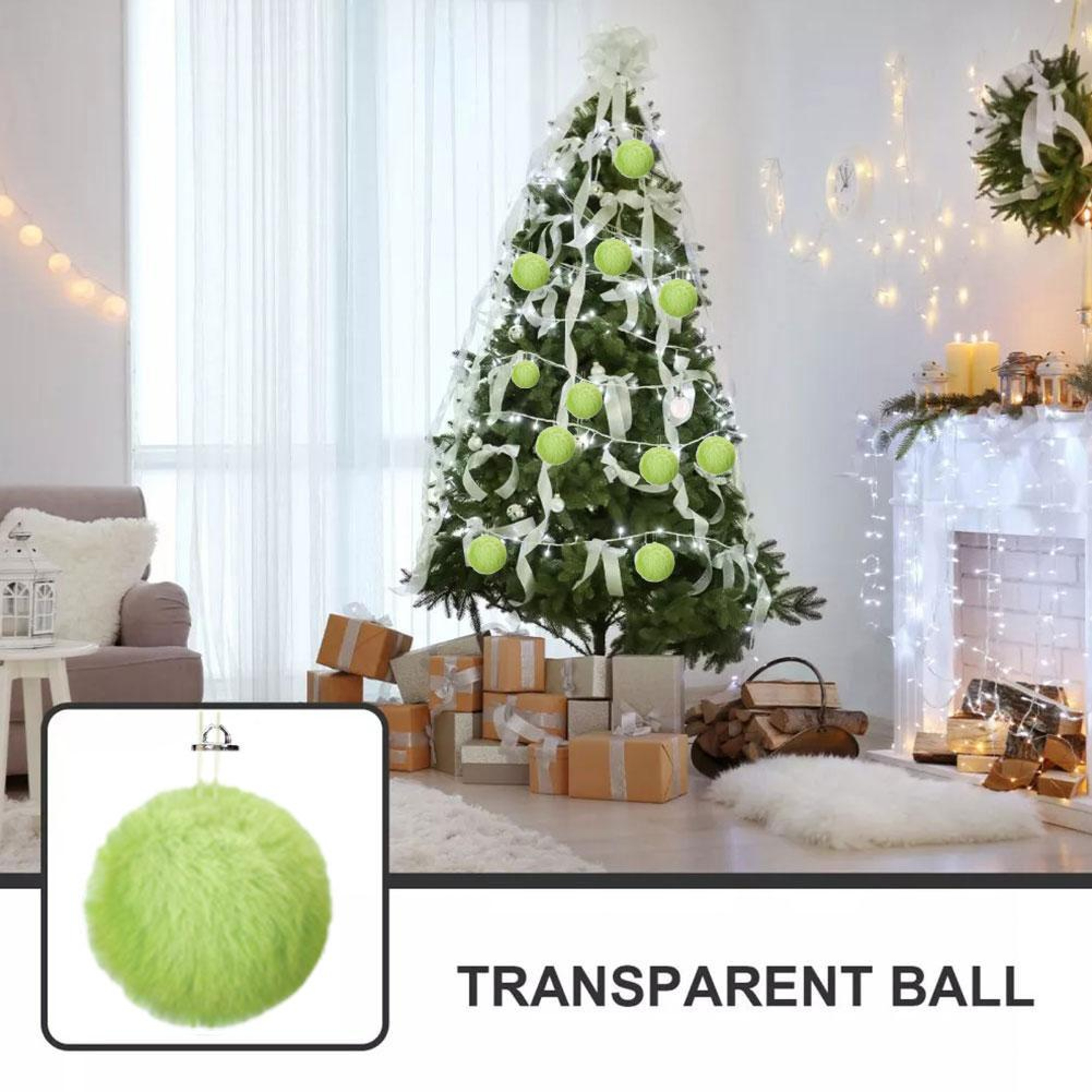 Plush Christmas Ball, Christmas Tree Decoration, Christmas Party Decor, Holiday Furnishings, Tree Home Decor Set – view 5