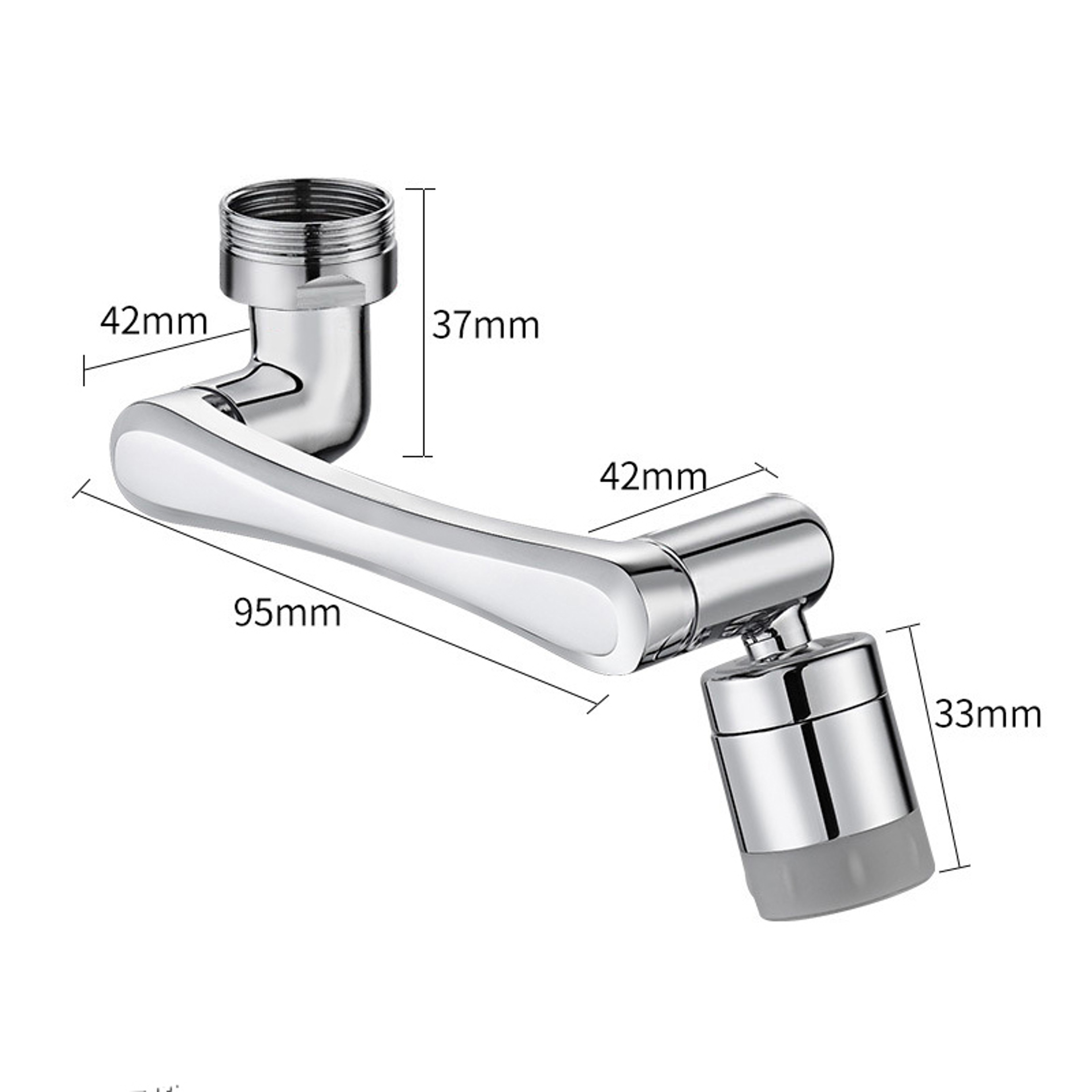 Swivel Extension Faucet Aerator Stainless Steel Water Flow Adapter For Kitchen And Bathroom Sinks 6