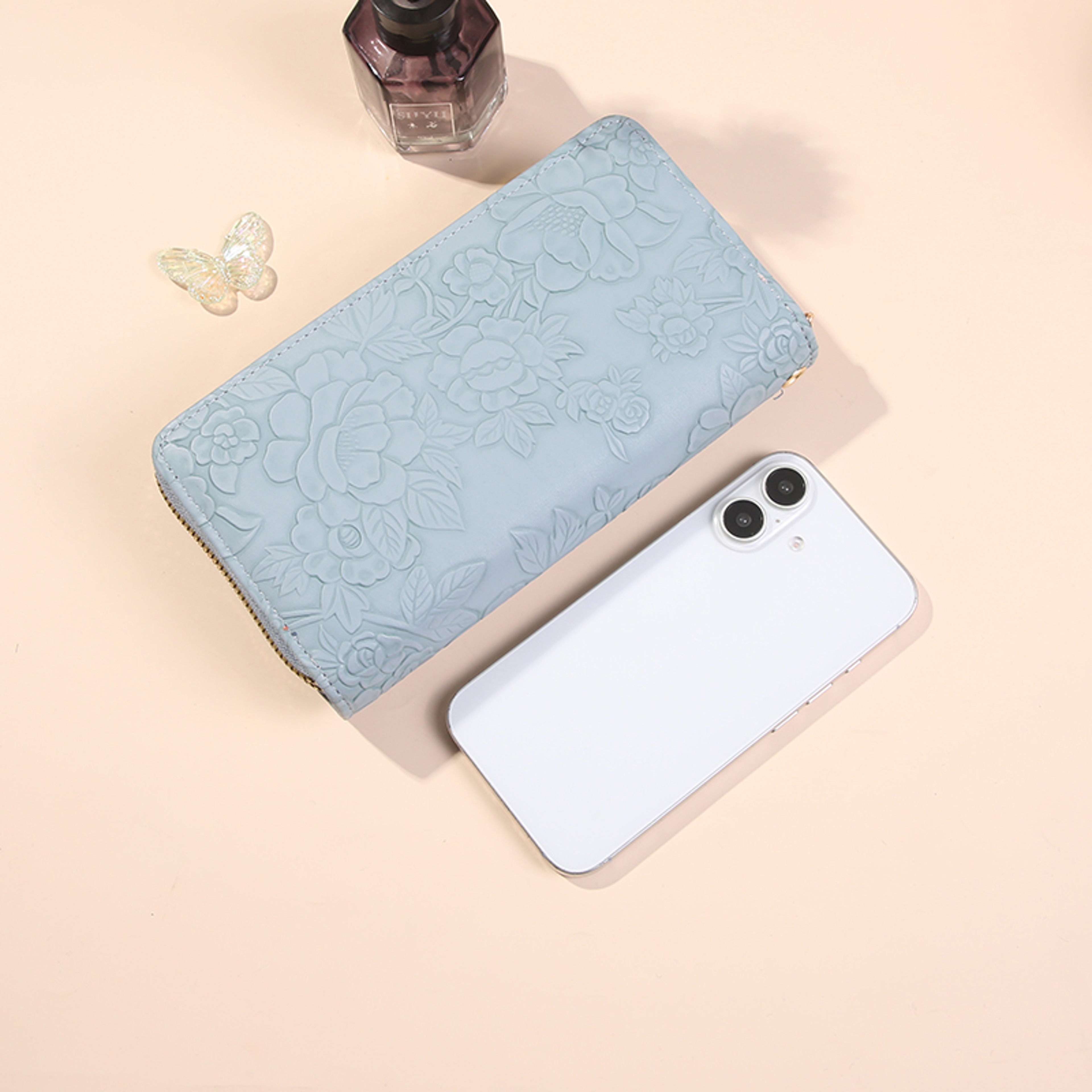 Double Layer Wallet For Women Fashion Long Handbag Zipper Purse With Phone Bag Large Capacity 6