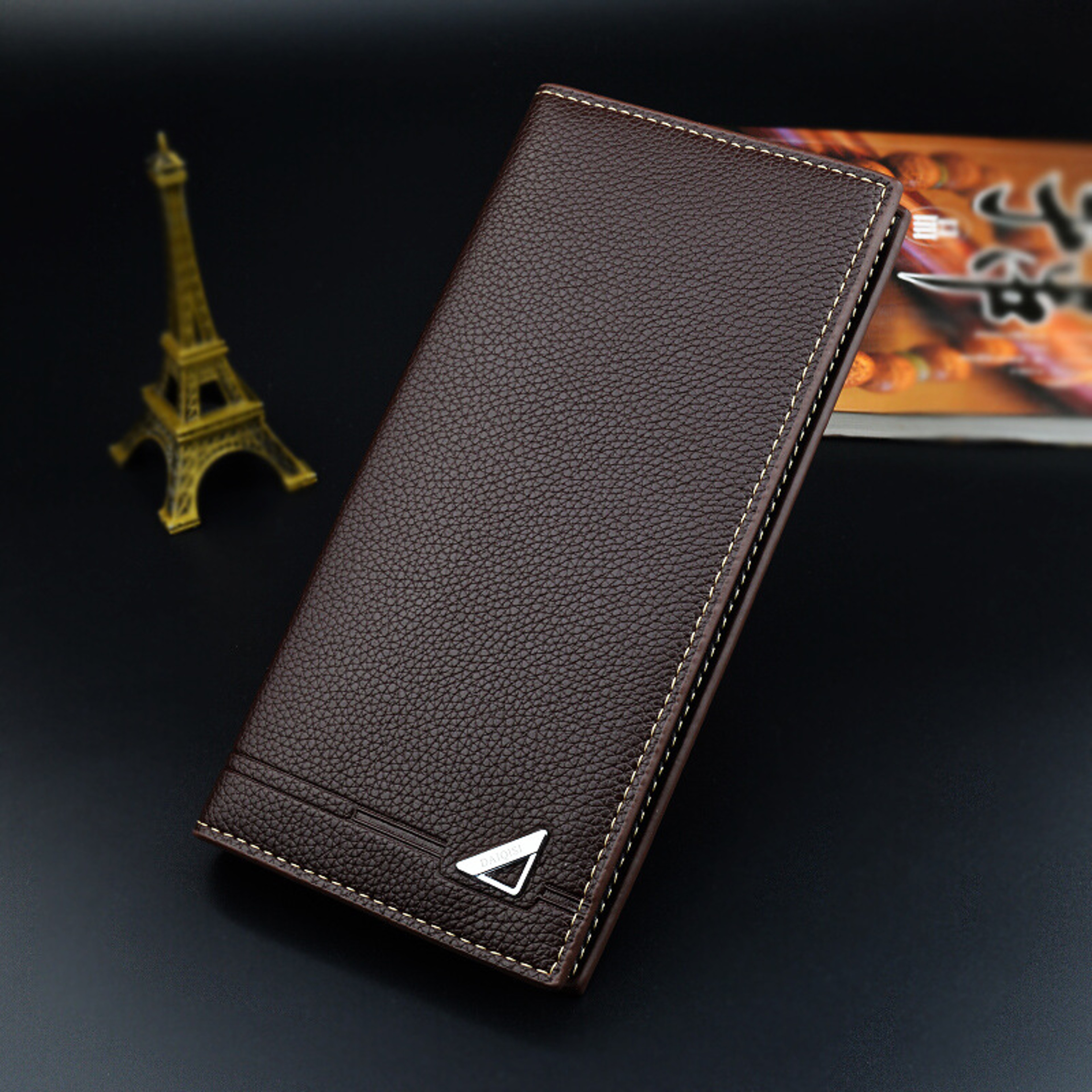 Men's Long Wallet, Multi Card Slim Design, Litchi Pattern Soft Leather, Large Capacity Fashion Suit Bag – view 7
