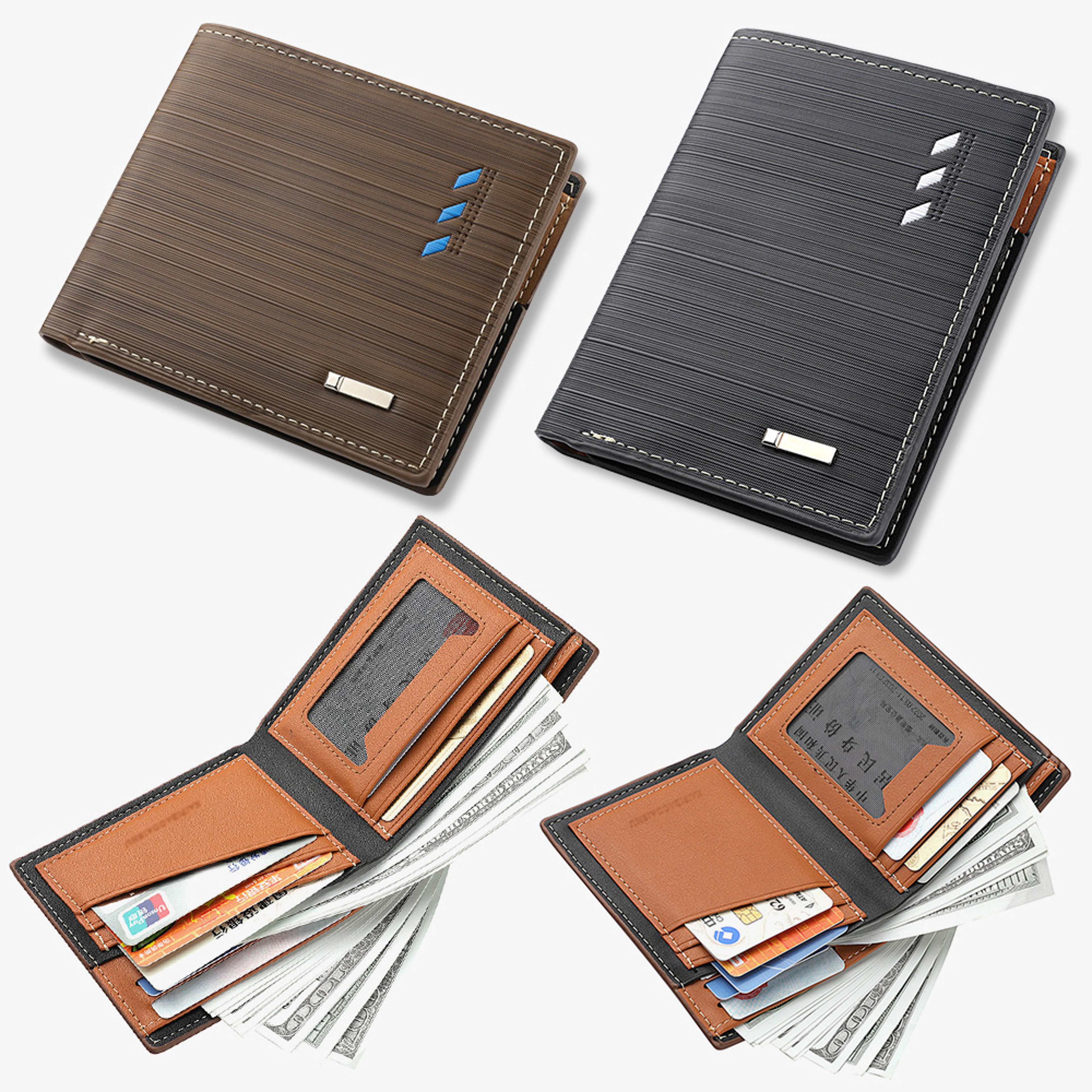 Mens Wallet Casual Wallet For Men Multislot Credit Card Holder Short PU Leather Wallet 5