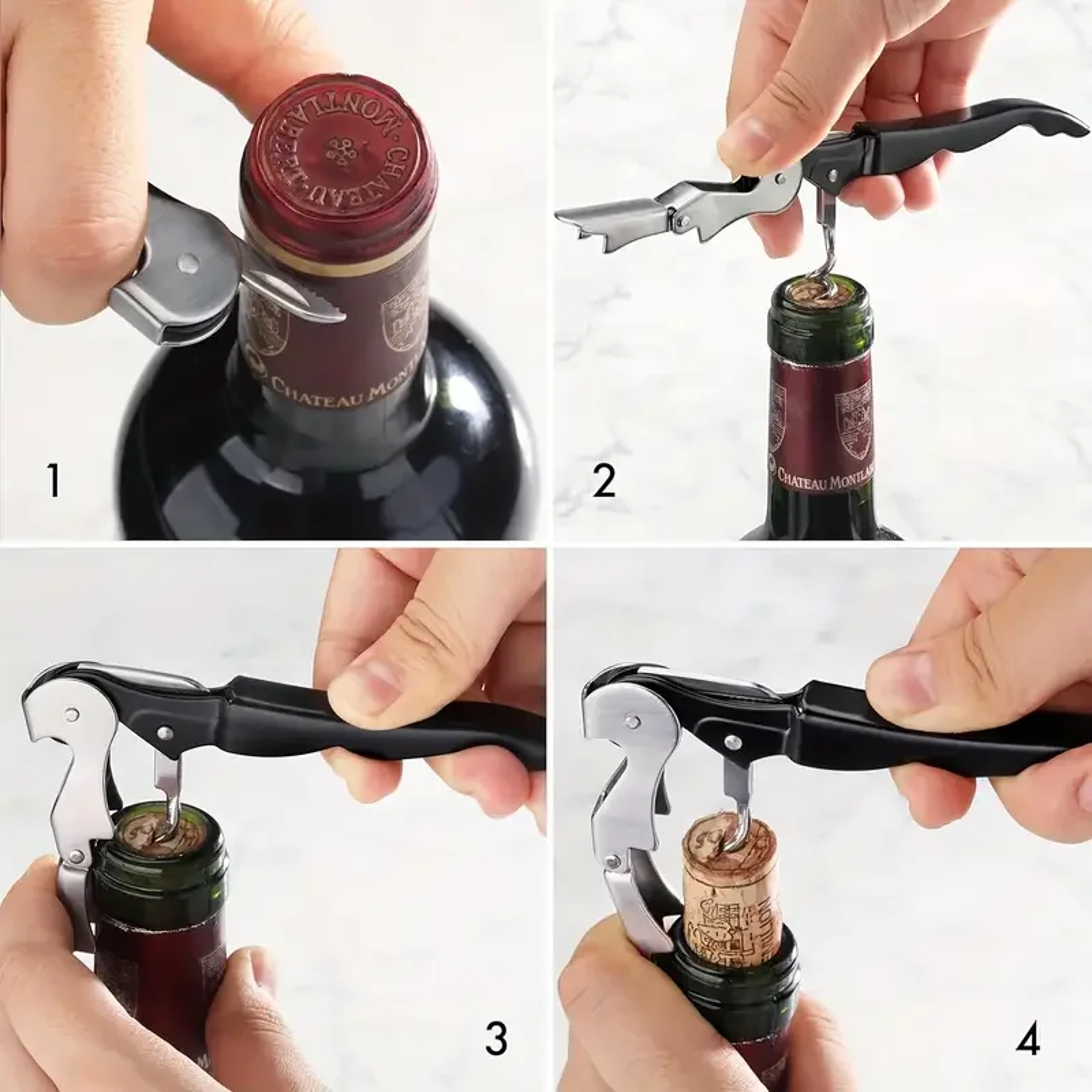 Multi-Functional Bottle Opener, Wine Corkscrew, Premium Stainless Steel Beer Cap Remover – view 2