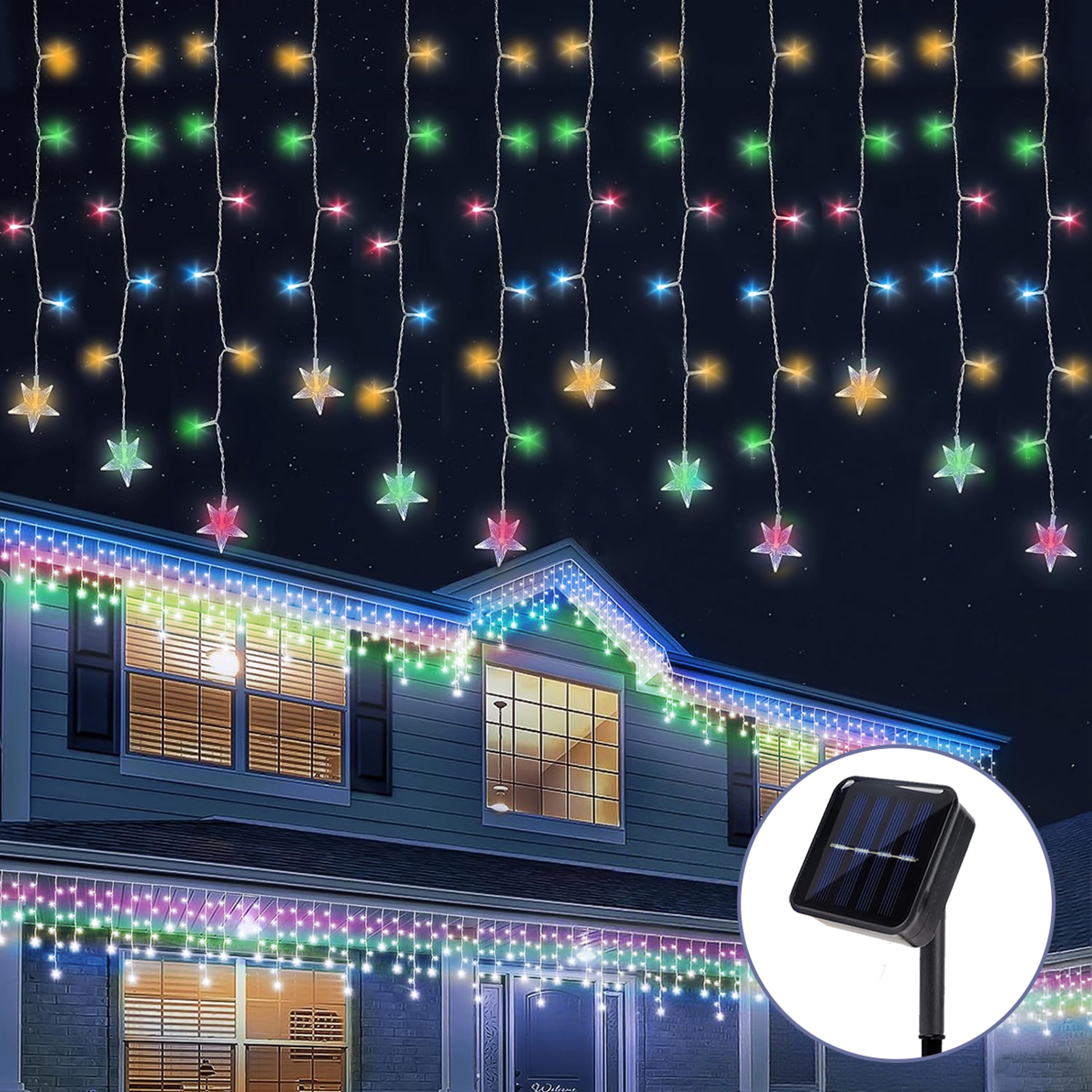 Outdoor Fairy Christmas Lamp, Solar LED Ice Crystal String Lights for Garden Wedding Party Decoration – view 9
