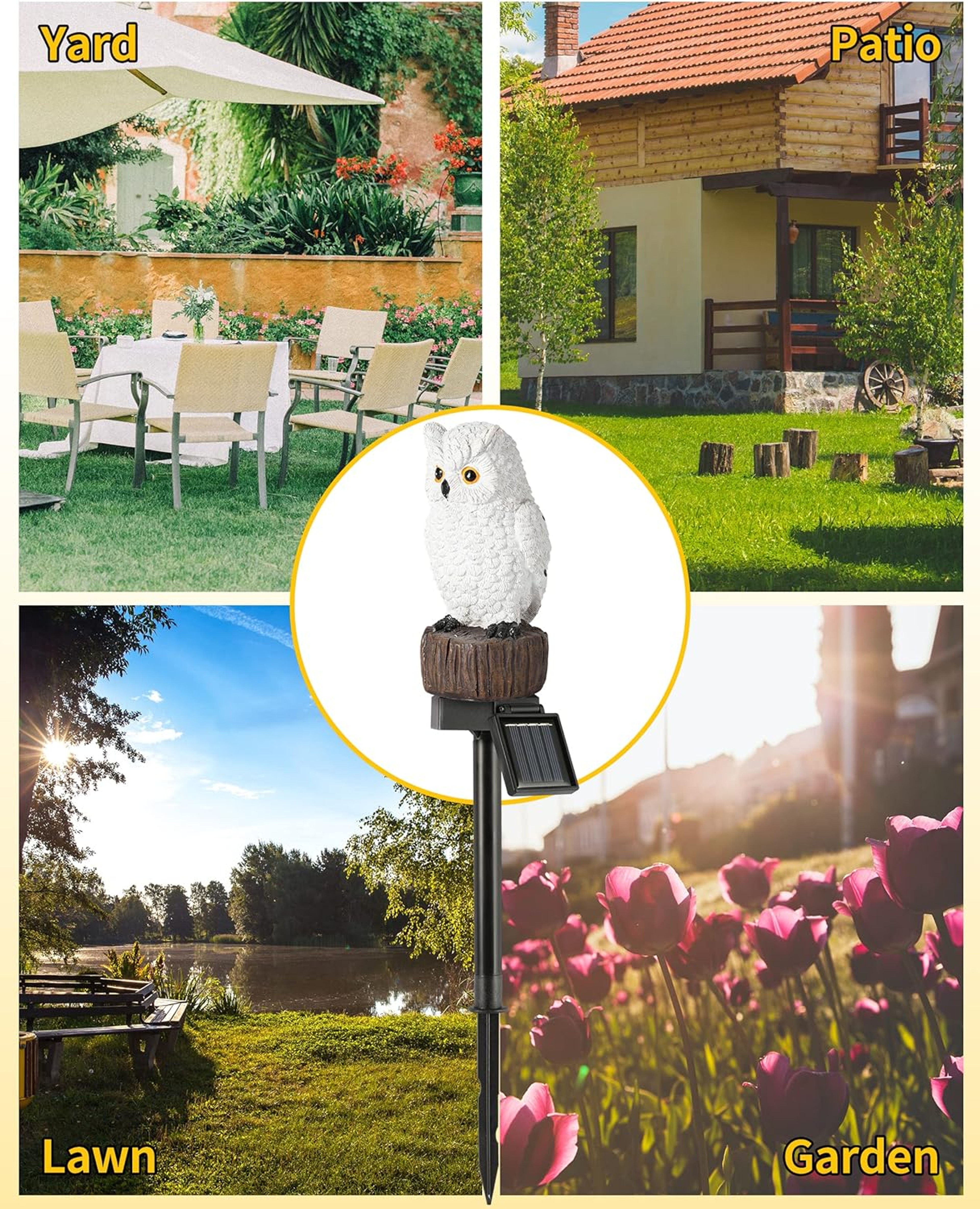 Waterproof Cute Animal Outdoor Solar Garden Light, Figurine Statue Ornament for Pathway, Patio, Lawn Decor – view 5