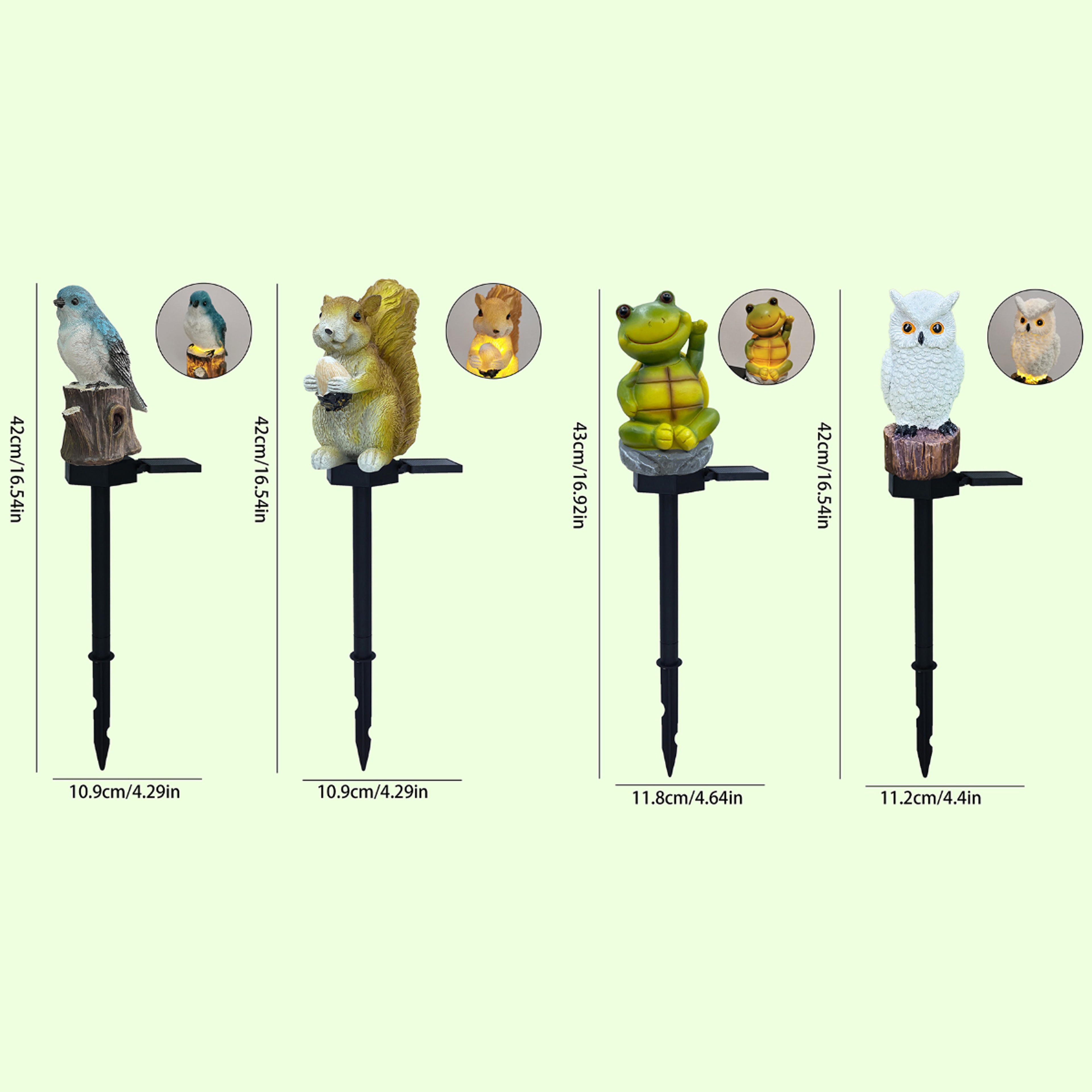 Waterproof Cute Animal Outdoor Solar Garden Light, Figurine Statue Ornament for Pathway, Patio, Lawn Decor – view 6