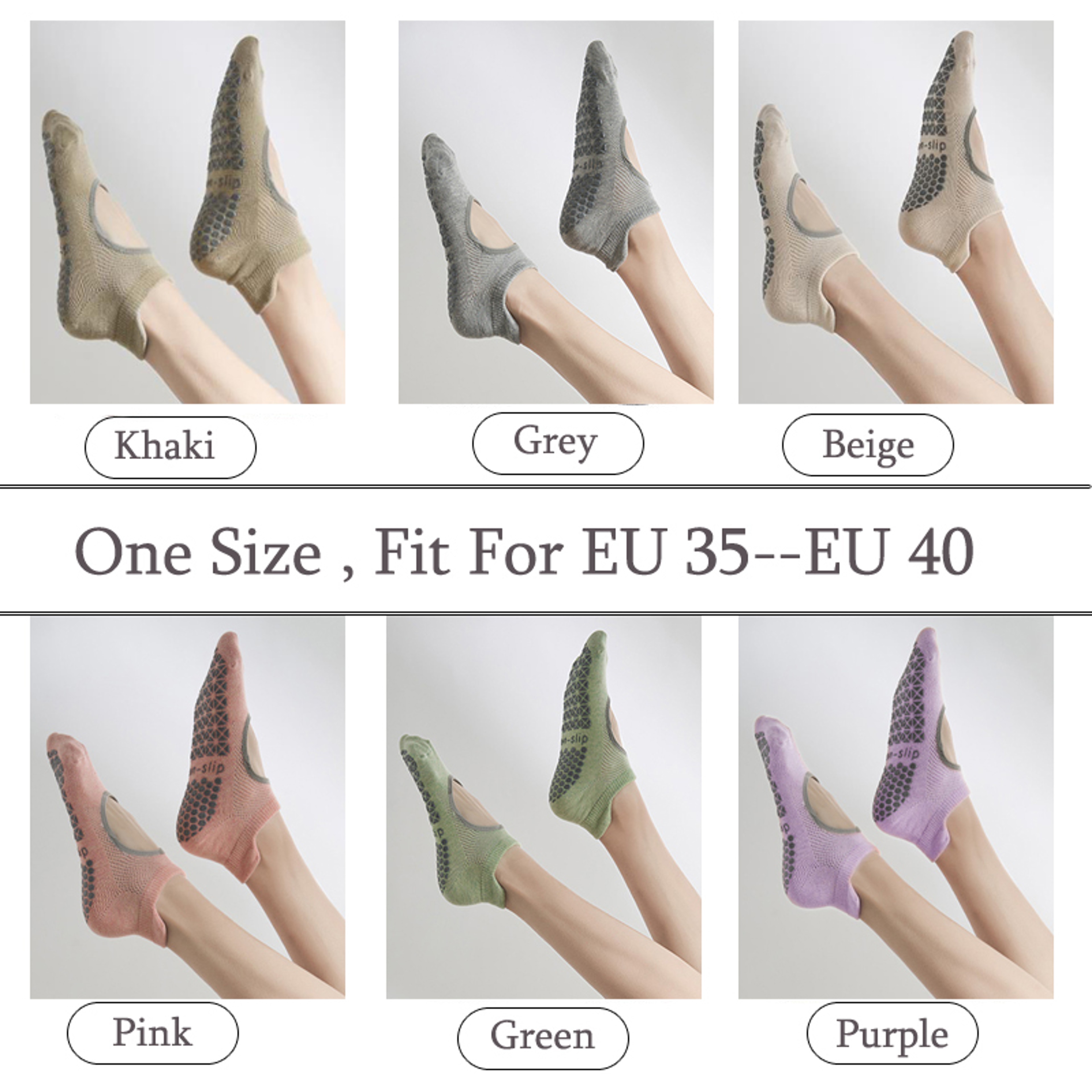 Silicone AntiSlip Hollow Pilates Socks For Women Breathable Cotton Yoga  Fitness Socks NonSlip Spor 5