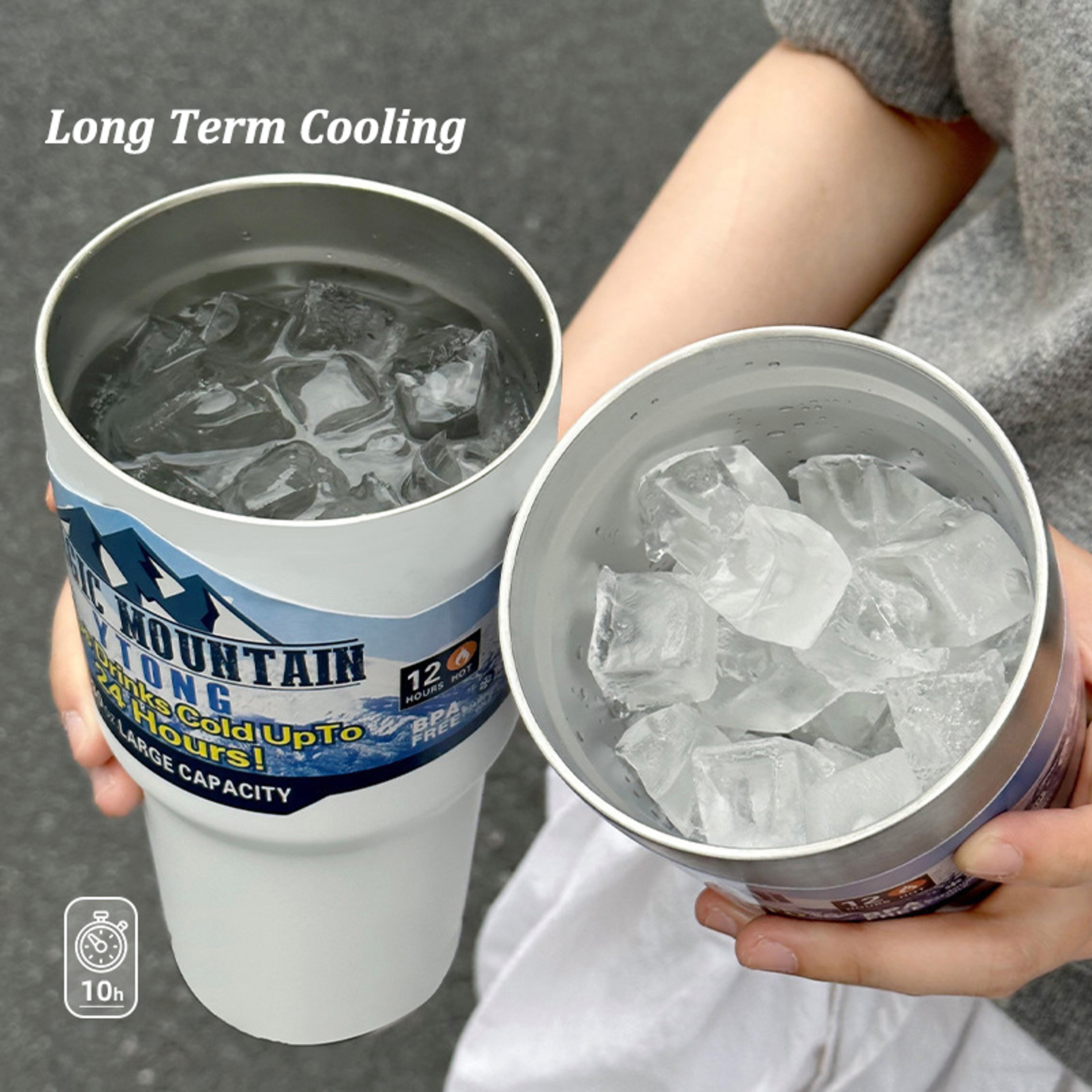 Thermos Cup With Straw Magic Stainless Steel Freeze Insulated Bottle Car Travel Mountain Cup 5