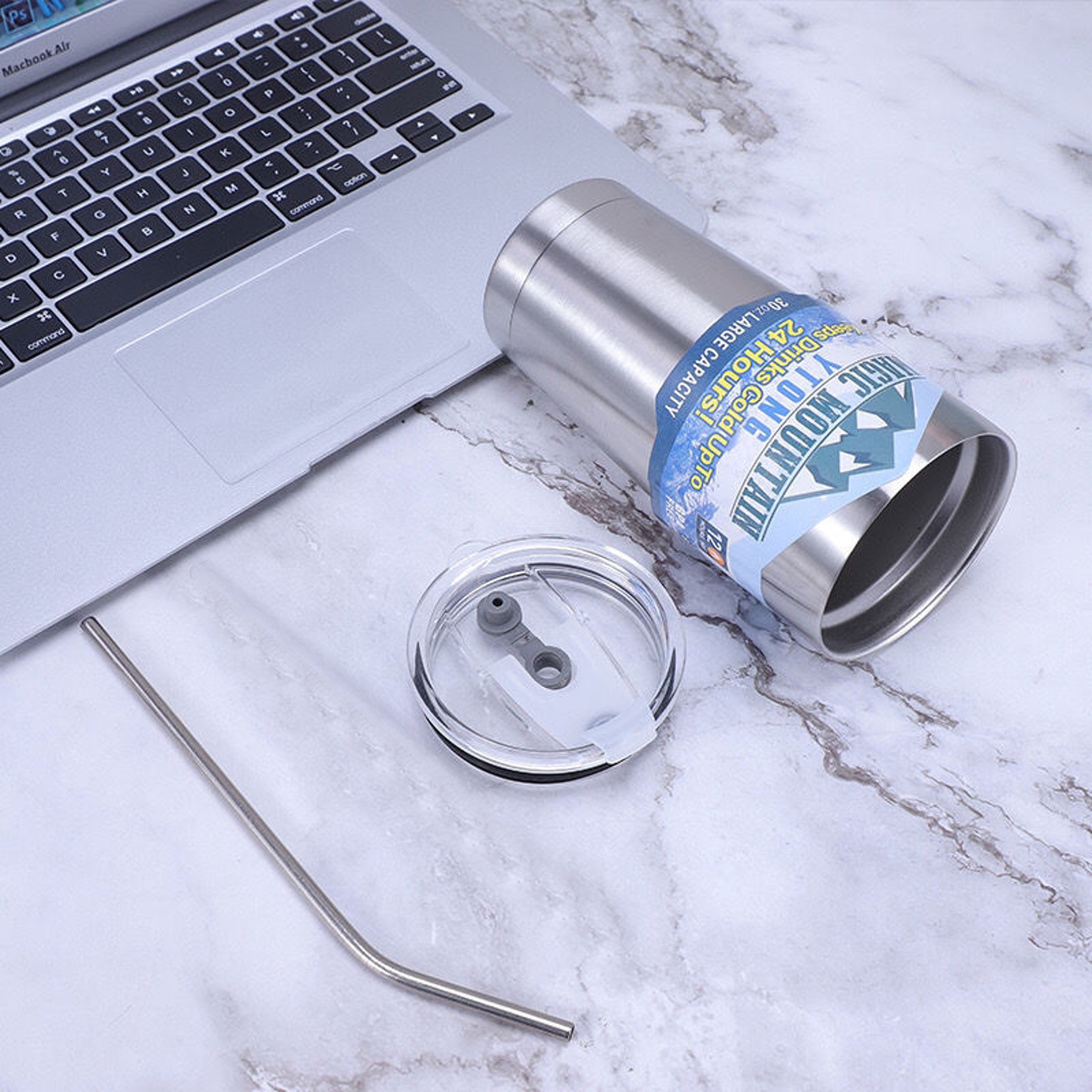 Thermos Cup With Straw Magic Stainless Steel Freeze Insulated Bottle Car Travel Mountain Cup 7