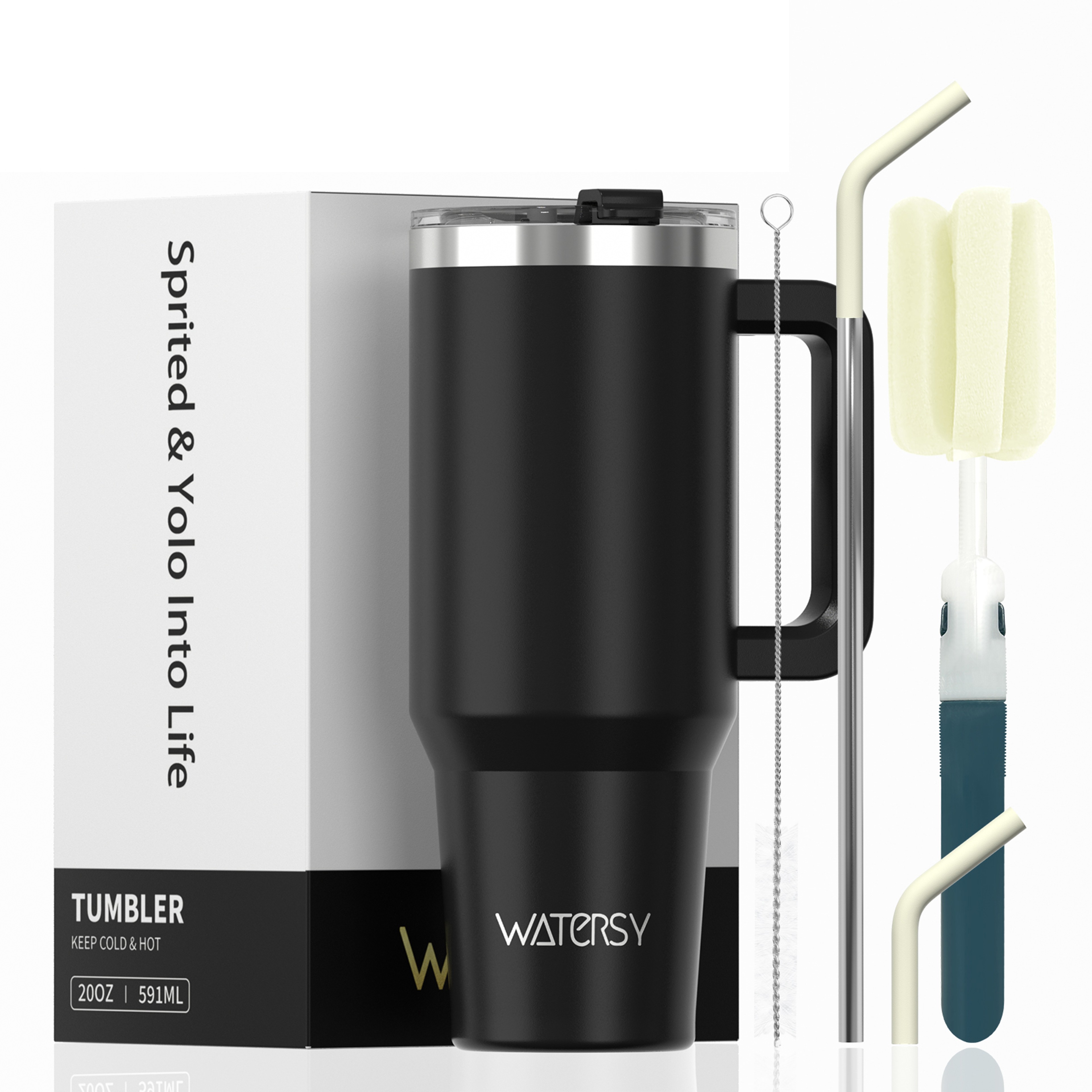 Stainless Steel Insulated Cup, Thermal Tumbler with Handle and Straw, Leak-Proof Mug for Hot and Cold Drinks – view 6