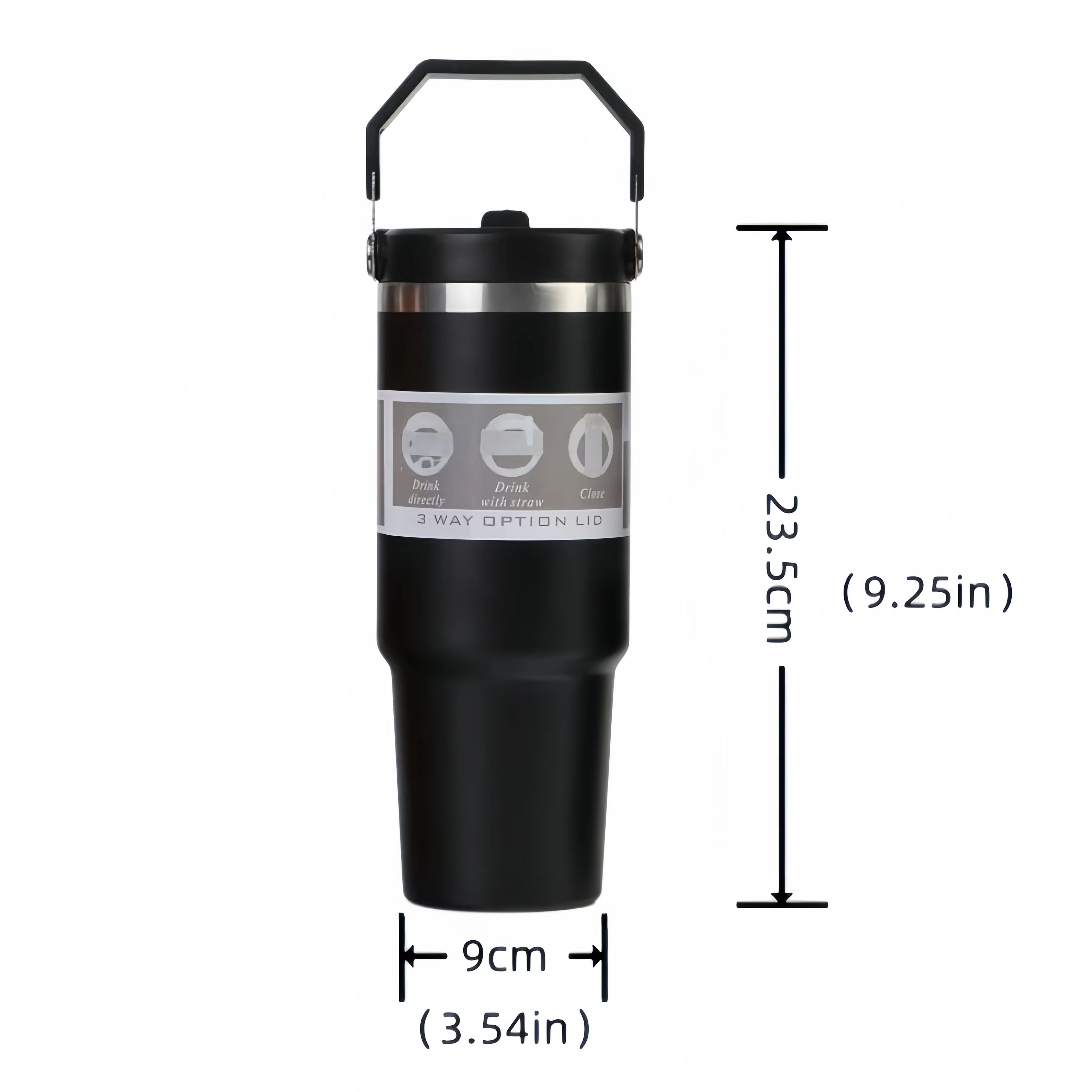 Stainless Steel Thermos Cup, Large Capacity Water Bottle with Straw, Vacuum Flask Coffee Insulation Cup – view 6