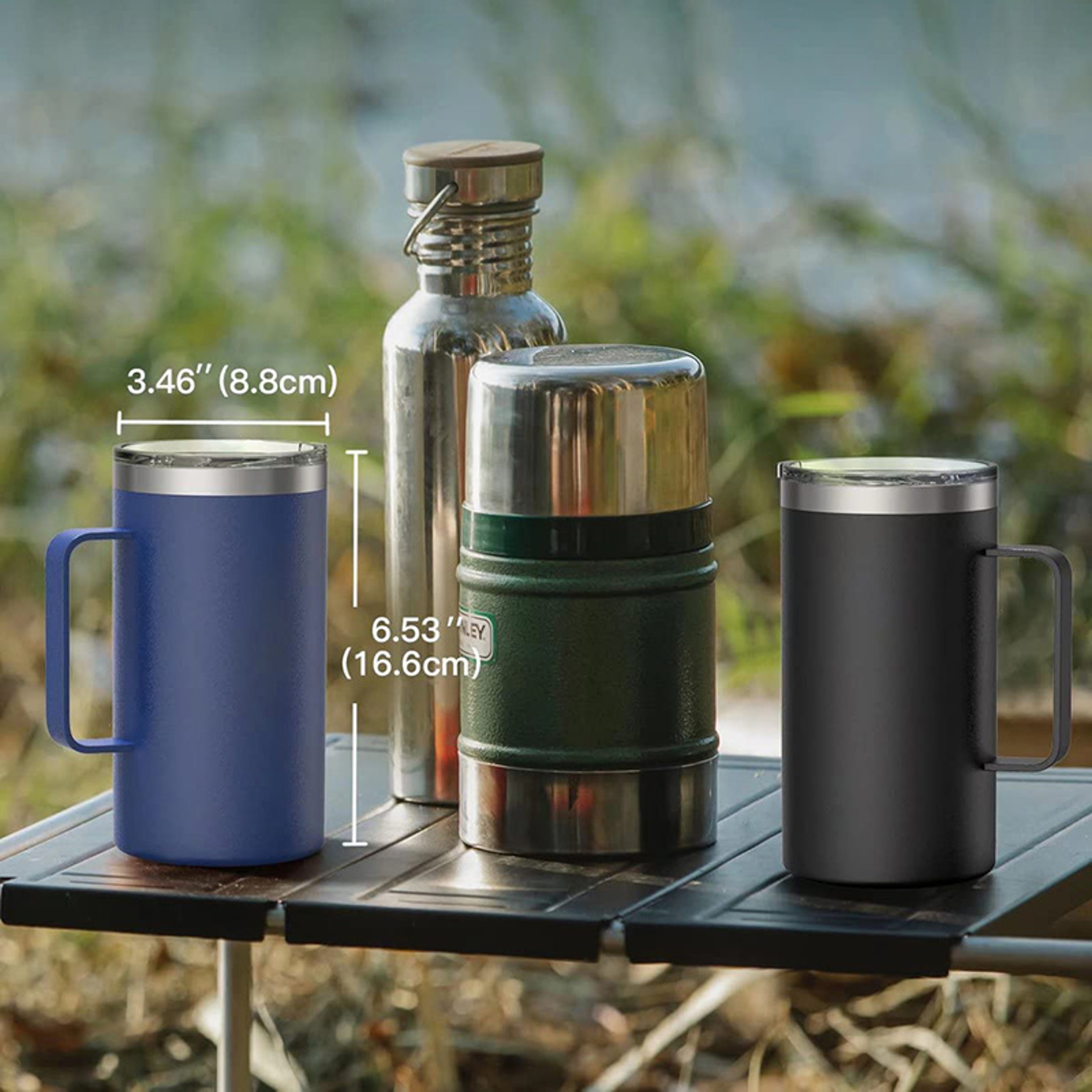 Stainless Steel Coffee Mug LeakProof Thermos Insulated Travel Mug With Handle Thermal Vacuum Flask 3