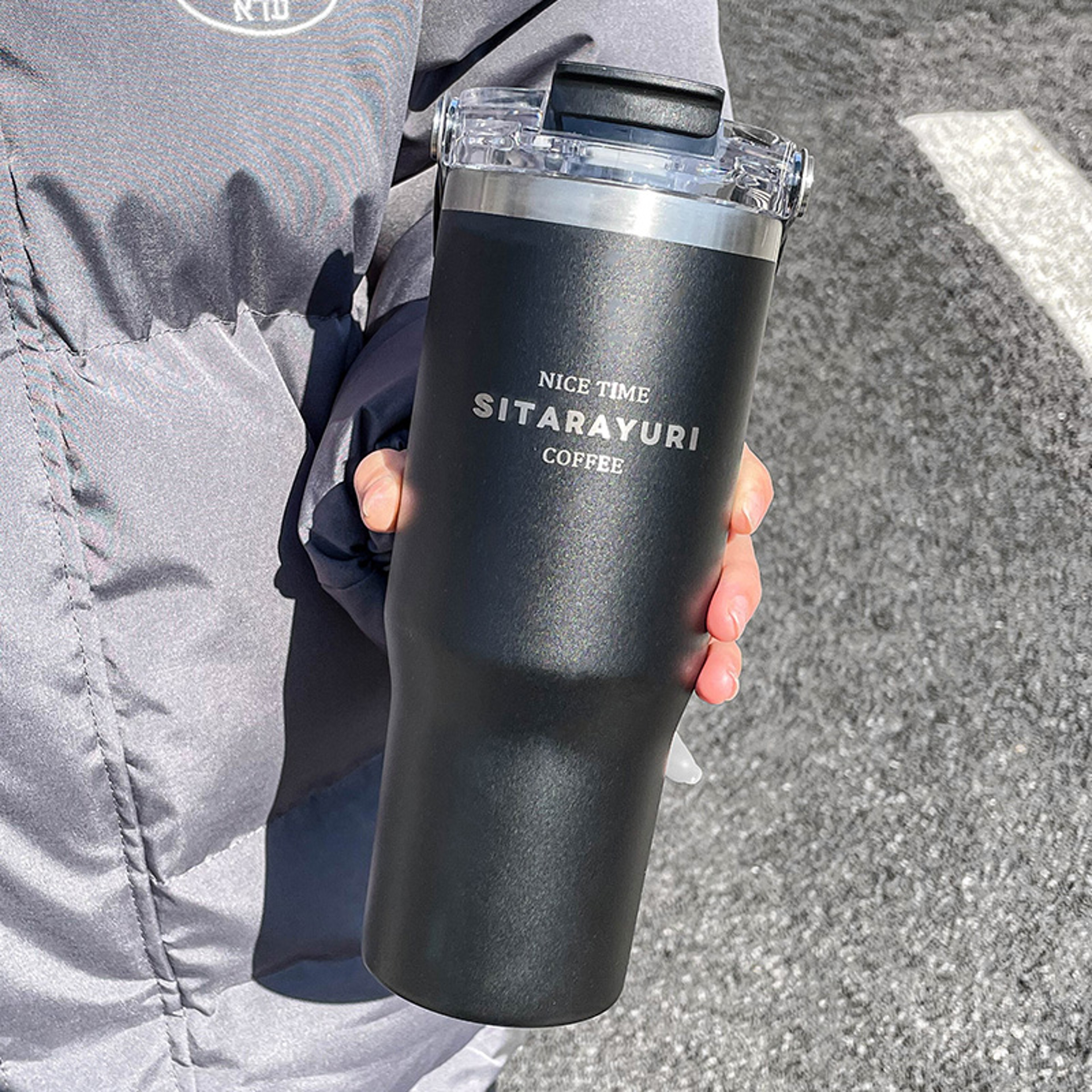 Drinking Coffee Water Cup With Straw Large Capacity Insulation Cup Simple Water Bottle For Office G 1