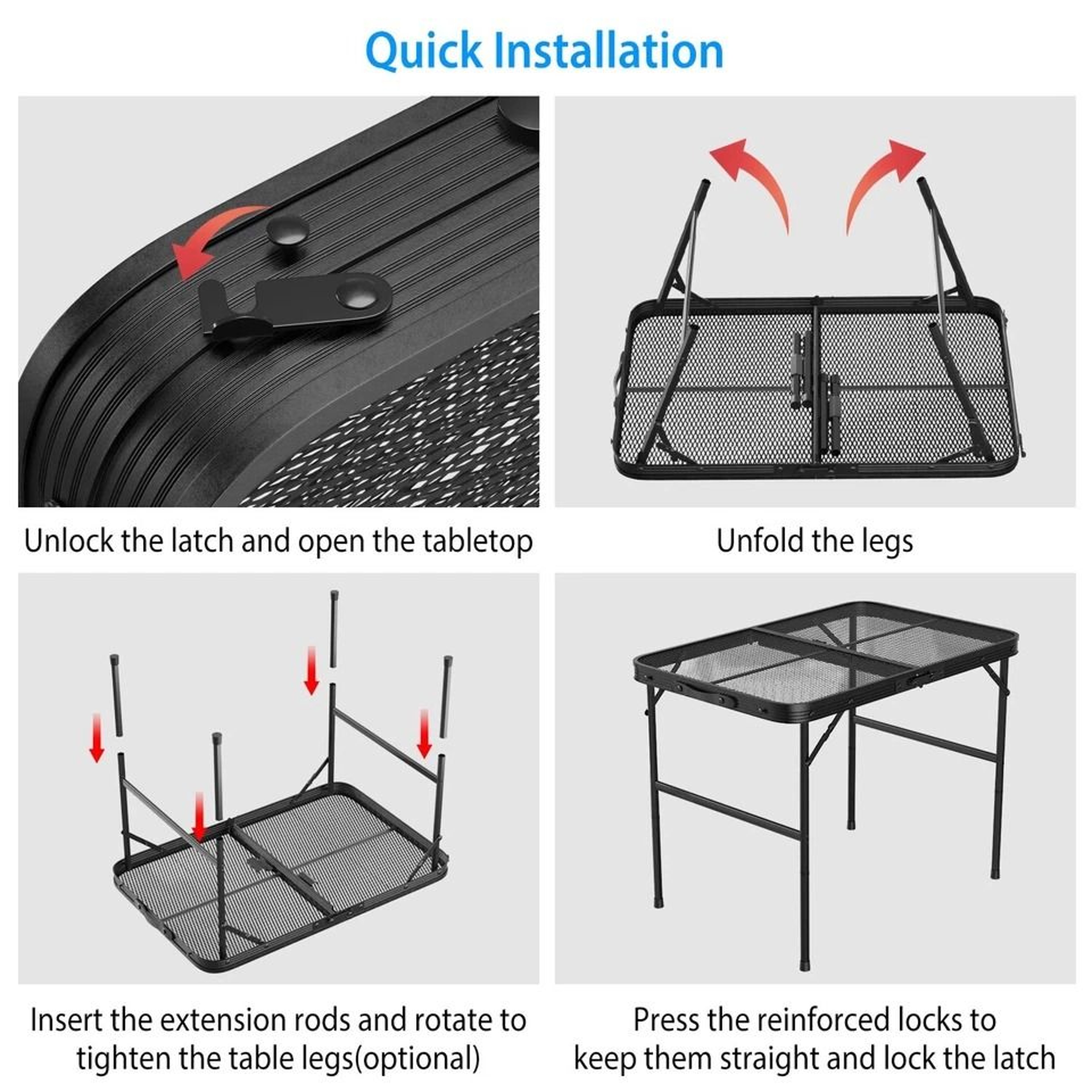 Aluminum Picnic Adjustable Folding Table 35x23 Grill Stand Table For Camping Portable Grill Table 4