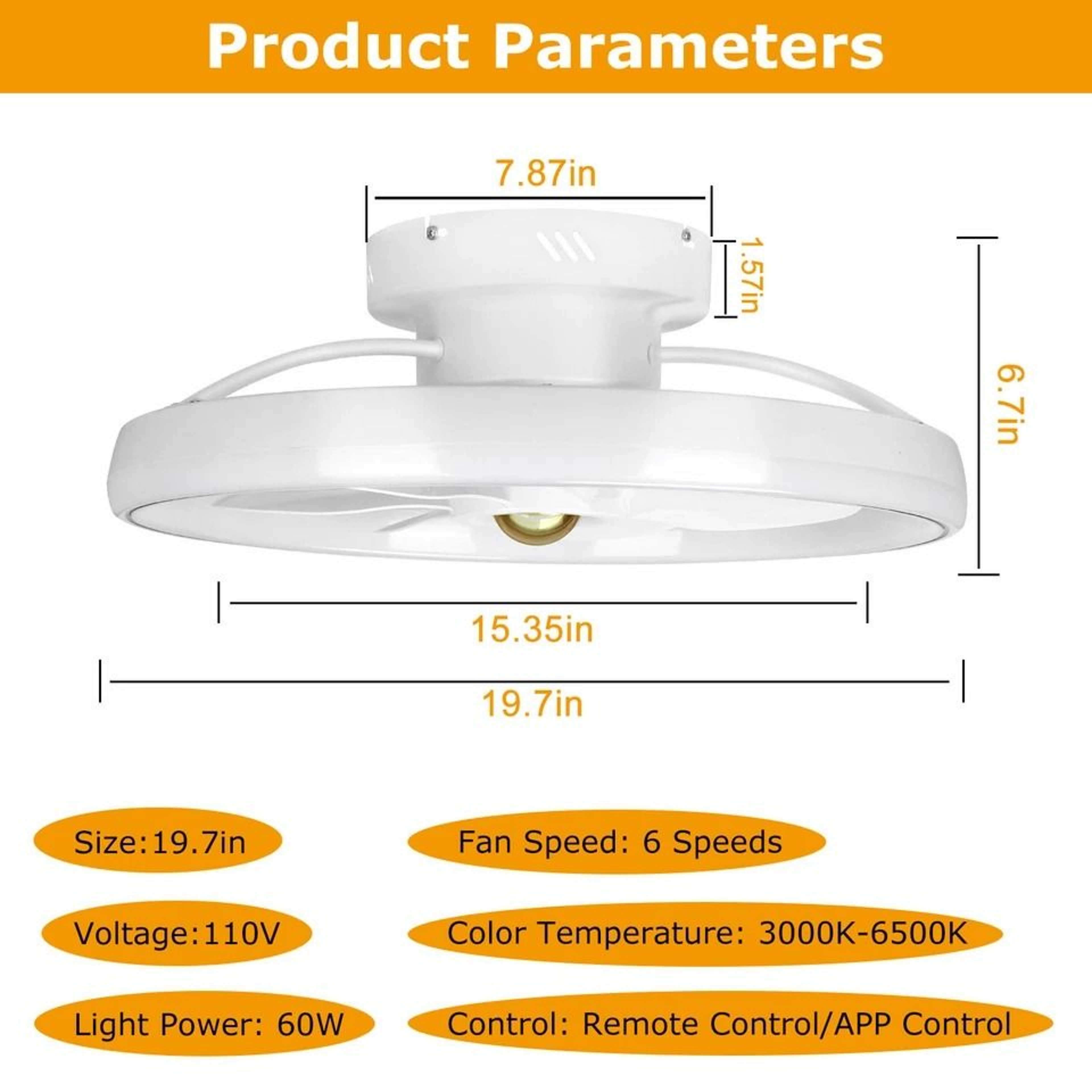 LED Ceiling Fan Light For Bedroom Living Room Modern Round Pendant Fan Lamp Adjustable Speeds Smart