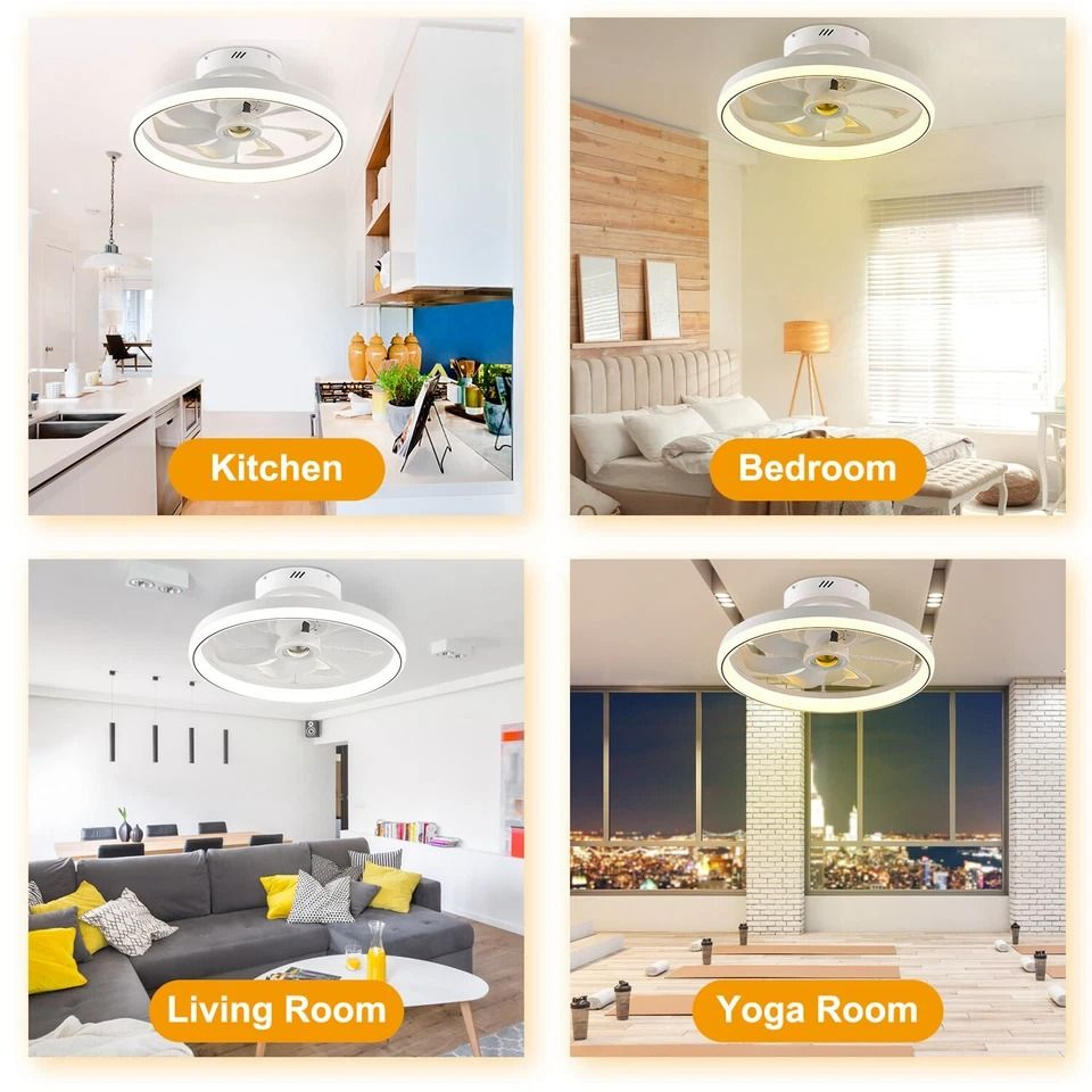 LED Ceiling Fan Light For Bedroom Living Room Modern Round Pendant Fan Lamp Adjustable Speeds Smart