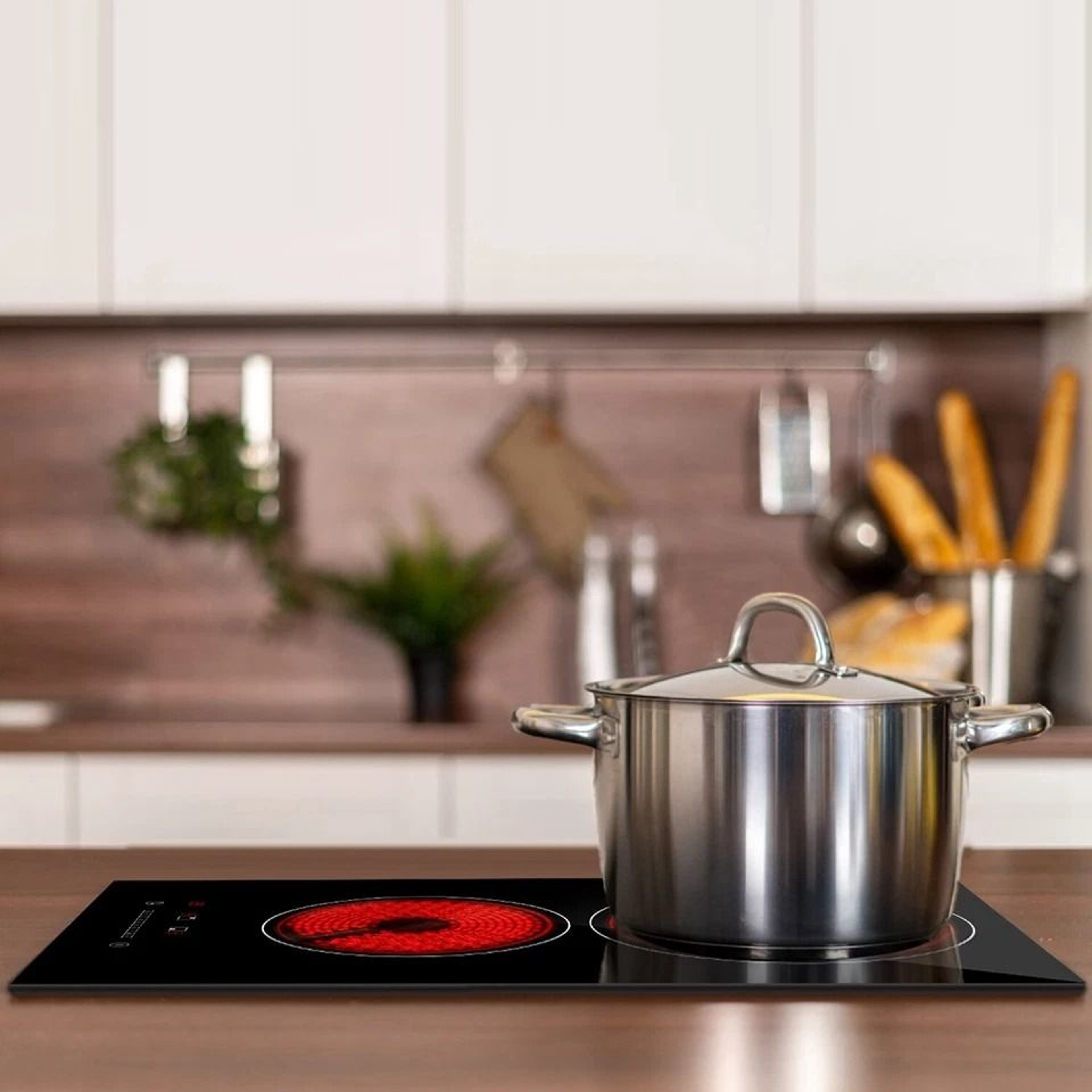 Electric Stove Hot Plates Dual Burner Ceramic Cooktop Touch Control Adjustable Power Levels Fast He 4